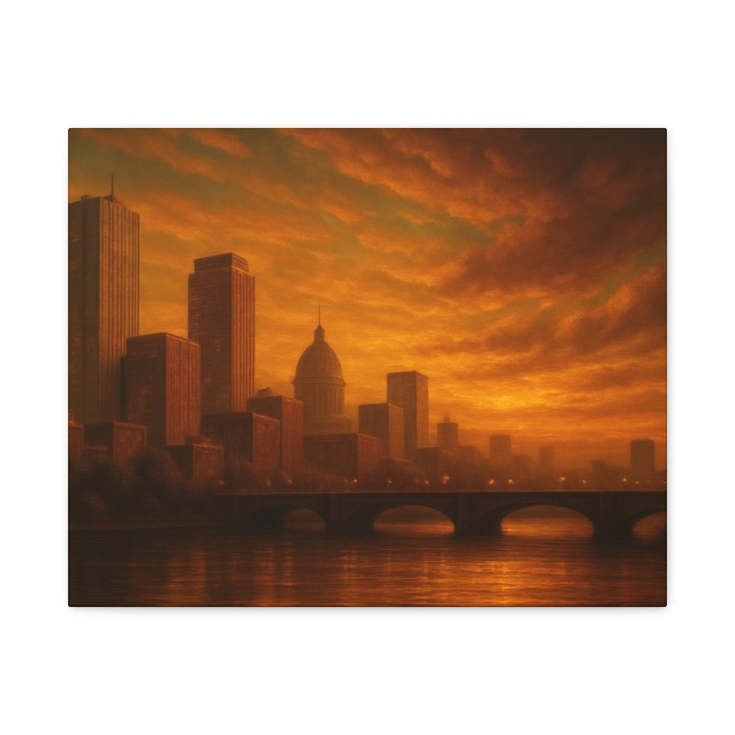 Sunset Cityscape Wall Art, Canvas Print, Home Decor, Urban Landscape, Unique Gift, Modern Art, Interior Design