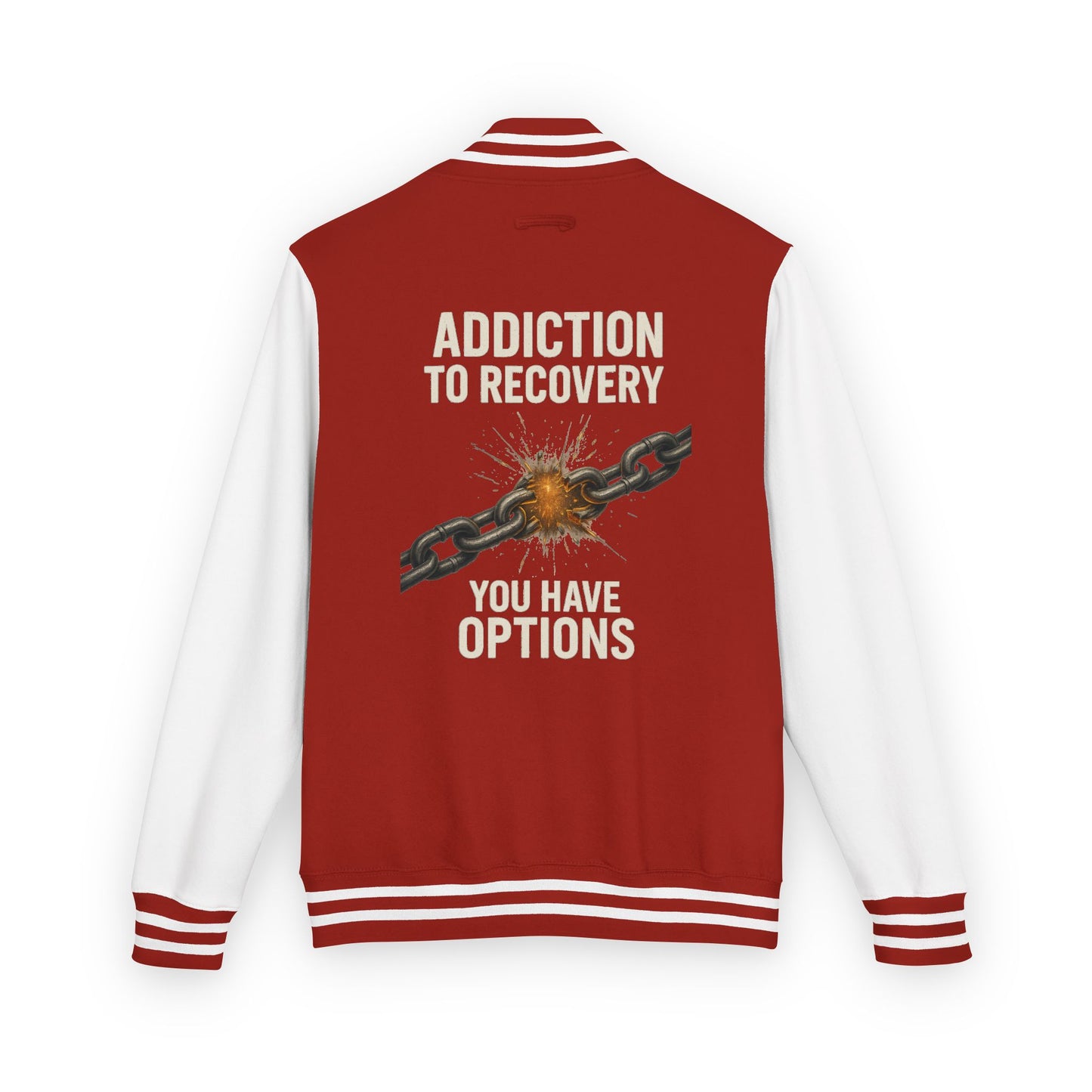 Unisex Heavyweight Letterman Jacket - Vintage Style, Perfect Gift for Recovery and Motivation, Casual Wear, Sports Jacket, College Style