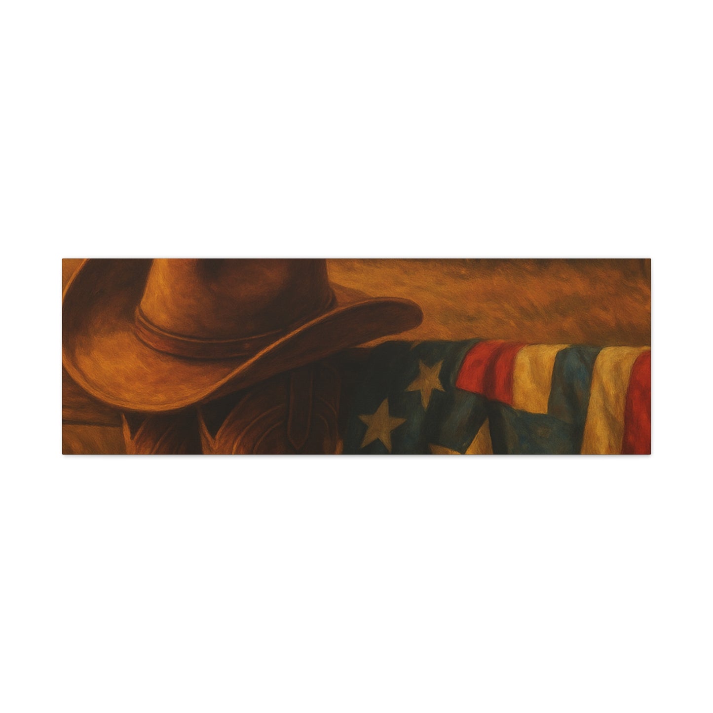 Rustic Canvas Art Print, Western Decor, Cowboy Hat and Boots, Americana Wall Art, Perfect Gift for Country Lovers