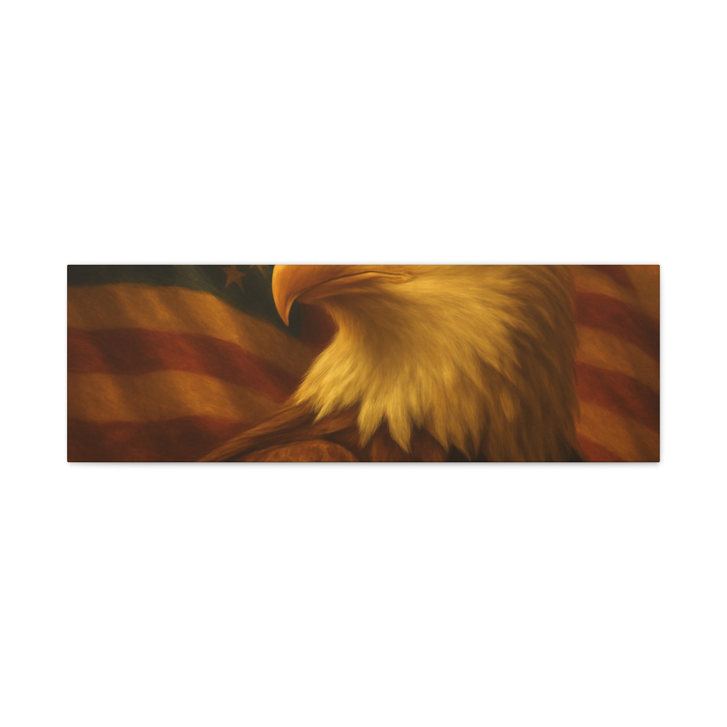 Patriotic Eagle Canvas Wall Art - American Flag Decor, Home Office, Gift for Veterans, National Holidays, Wall Decor