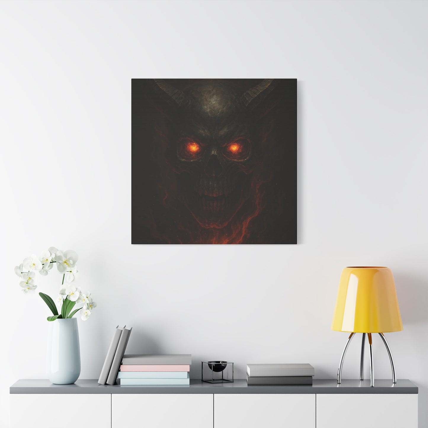 Gothic Wall Art Canvas, Dark Decor for Halloween, Gift for Horror Fans, Scary Home Wall Hanging, Edgy Room Decor