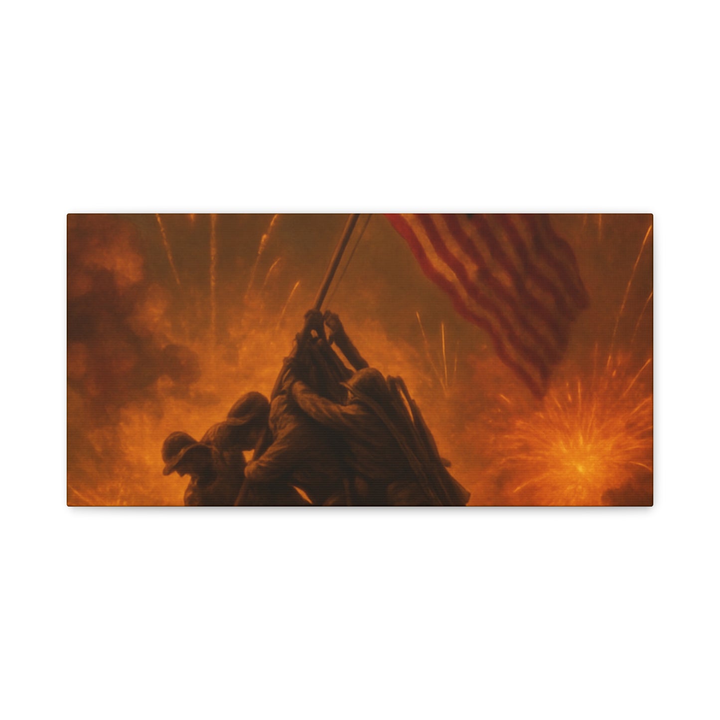 Patriotic Matte Canvas Wall Art, Military Tribute Decor, Independence Day Decoration, Veteran's Day Gift, Home Gallery Display