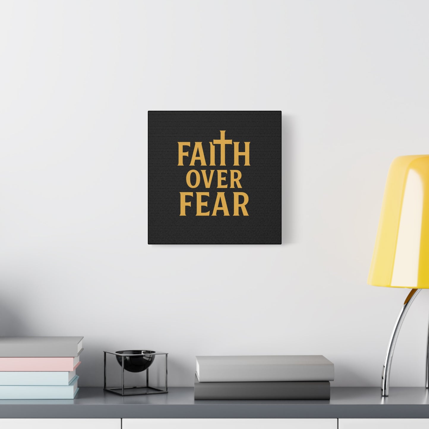 Faith Over Fear Canvas Art - Inspirational Wall Decor, Motivational Gift, Home Decoration, Christian Wall Art, Belief Affirmation