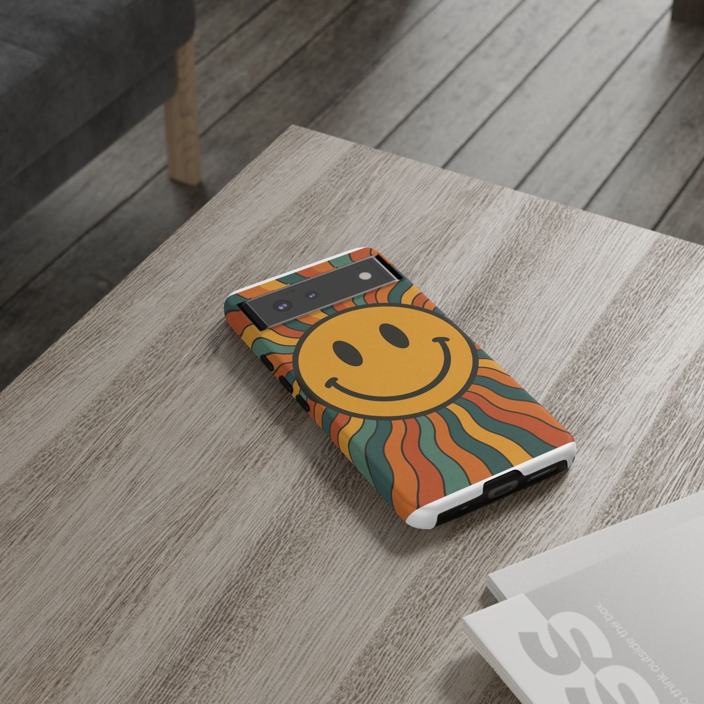 Colorful Smiley Phone Case, Retro Vibe Phone Cover, Cute Gift for Kids and Adults, Fun Protector for Everyday Use, Eco-Friendly Merchandise
