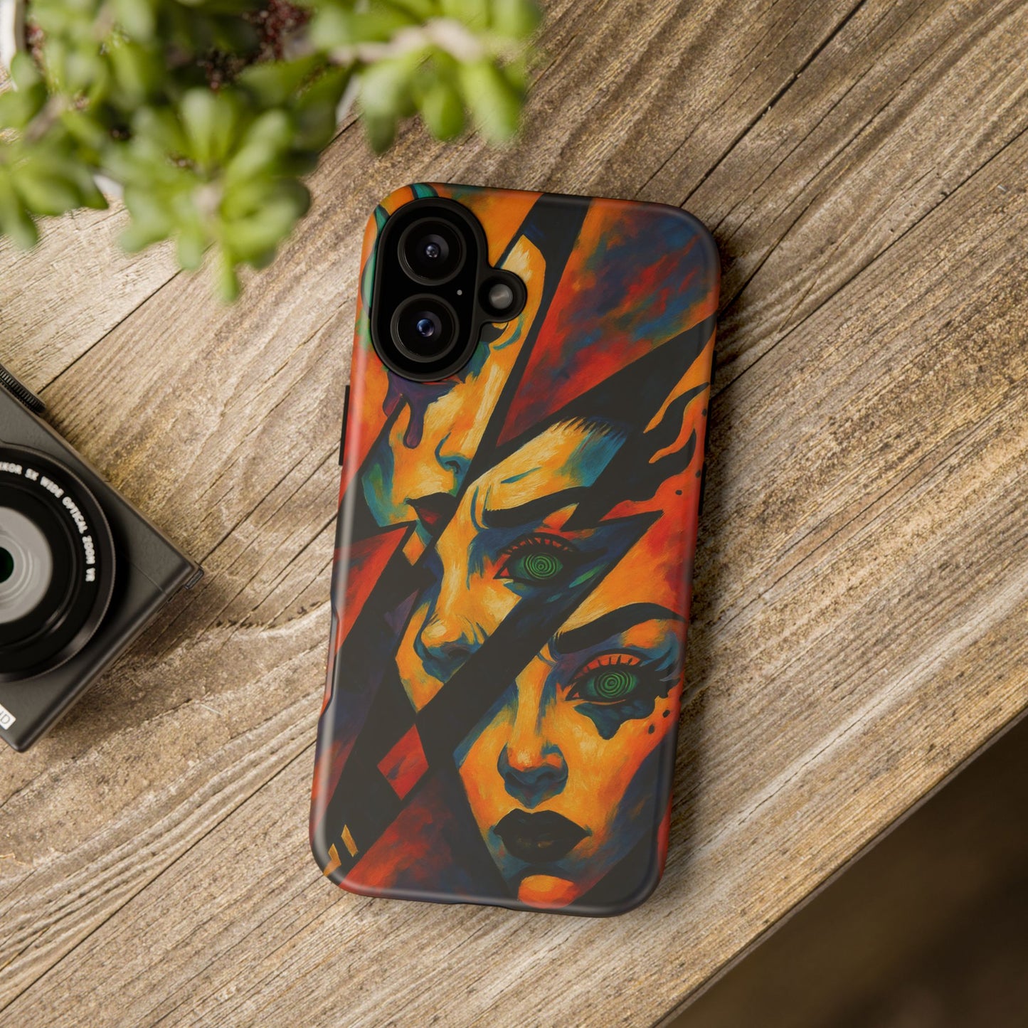 Vibrant Phone Case with Edgy Art, Tough Cases for Trendsetters, Unique Gift for Art Lovers, Colorful Phone Accessory, Protection and Style