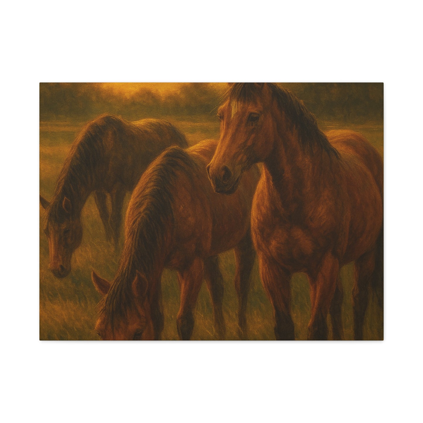 Rustic Horse Artwork Canvas, Equine Home Decor, Horse Lover Gift, Farmhouse Wall Art, Equestrian Decor, Nature Inspired