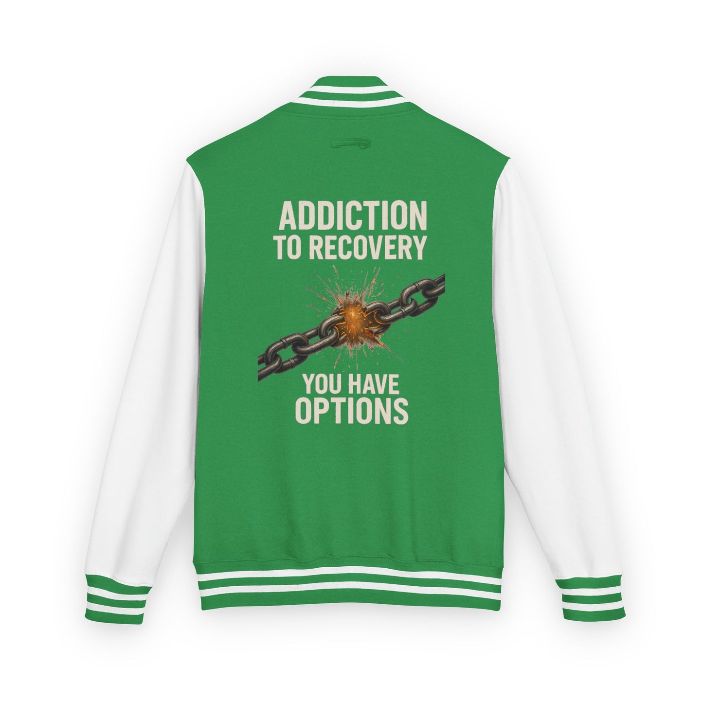 Unisex Heavyweight Letterman Jacket - Vintage Style, Perfect Gift for Recovery and Motivation, Casual Wear, Sports Jacket, College Style