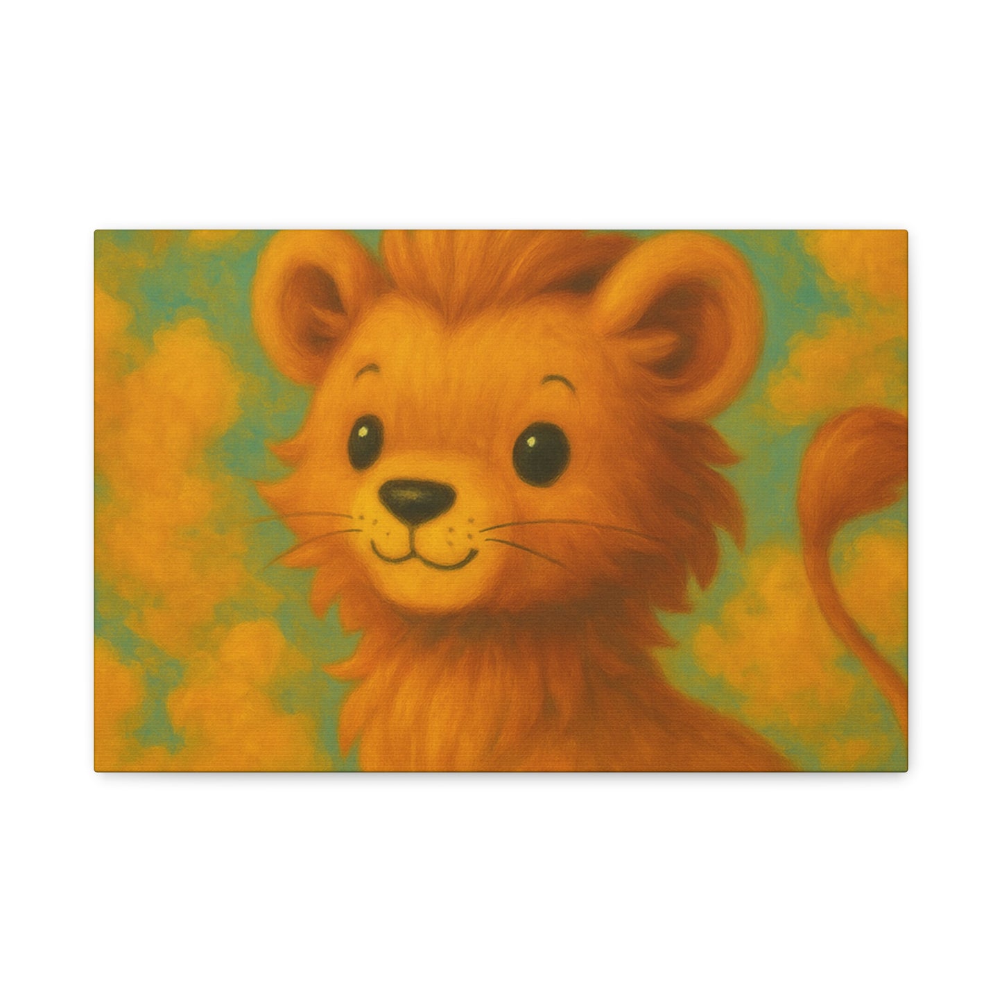 Whimsical Lion Canvas Wall Art, Nursery Decor, Kids Room Decoration, Cute Animal Print, Baby Shower Gift, Playroom Art