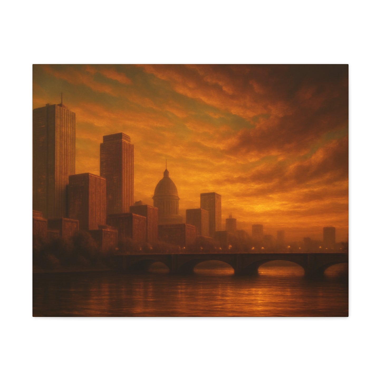 Sunset Cityscape Wall Art, Canvas Print, Home Decor, Urban Landscape, Unique Gift, Modern Art, Interior Design