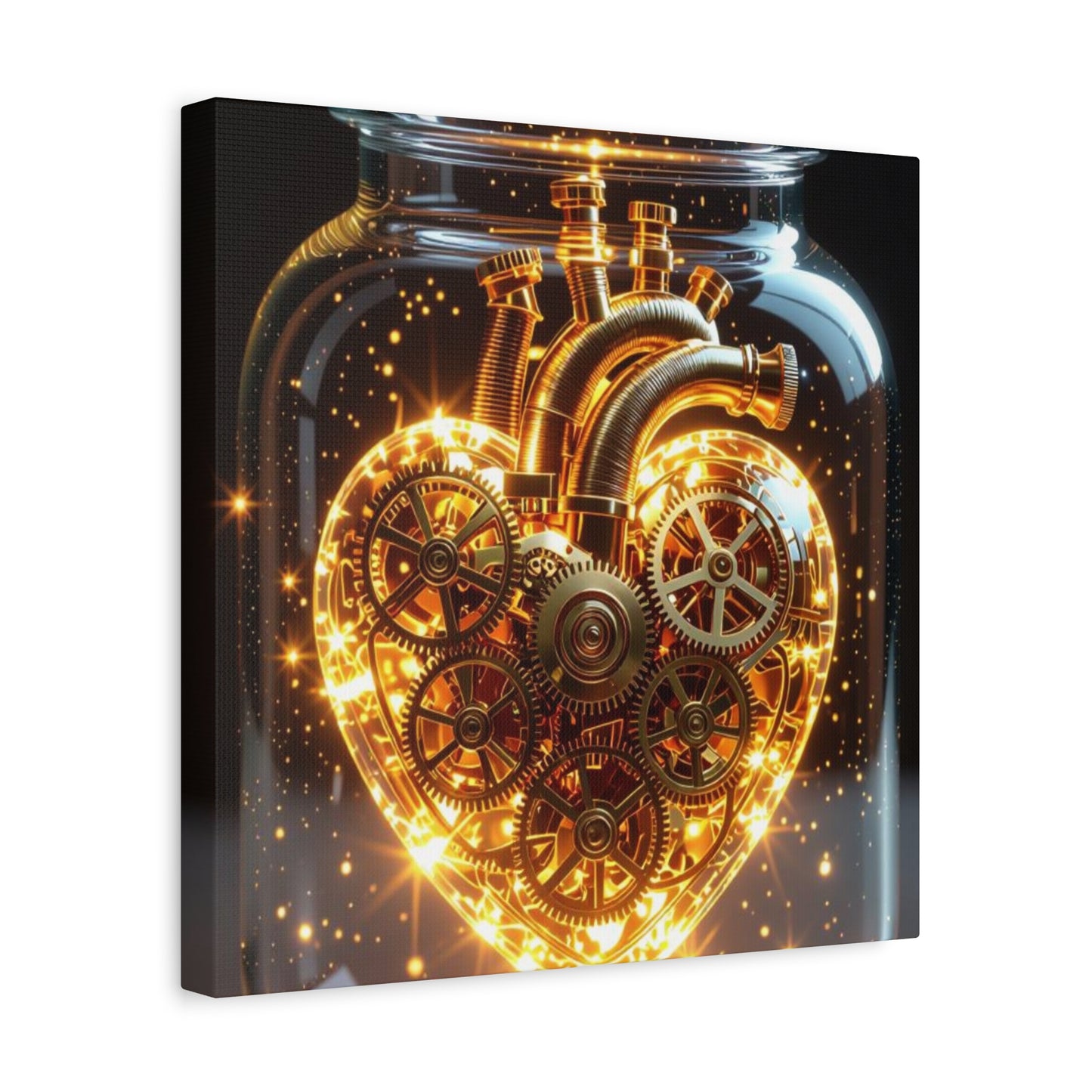 Steampunk Heart Canvas Wall Art, Perfect for Home Decor, Love Gifts, Industrial Style Decor, Unique Gift for Him/Her, Heart Gear Canvas