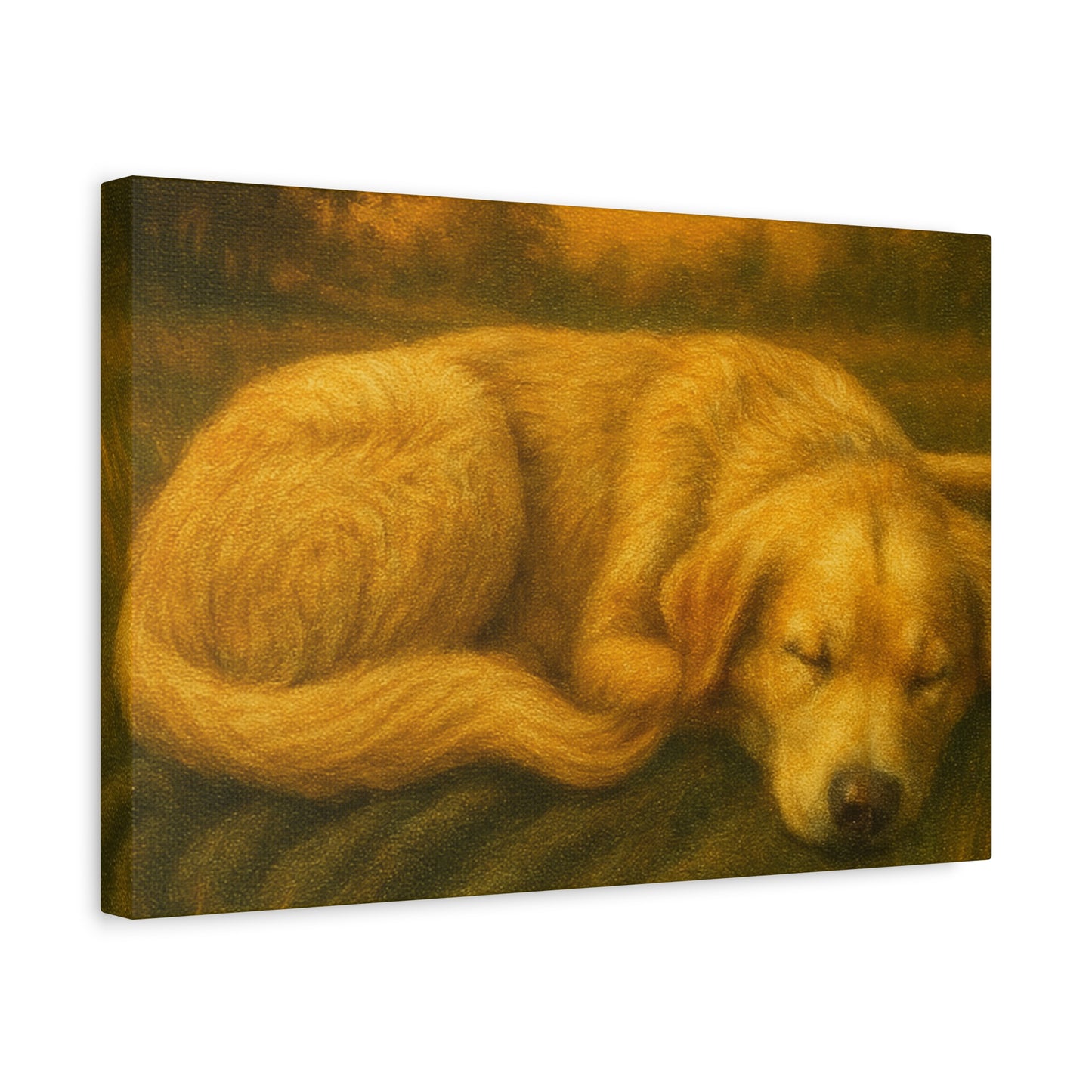 Golden Retriever Art Canvas Print, Dog Lovers Decor, Warm Home Wall Art, Gift for Pet Owners, Relaxing Pet Artwork