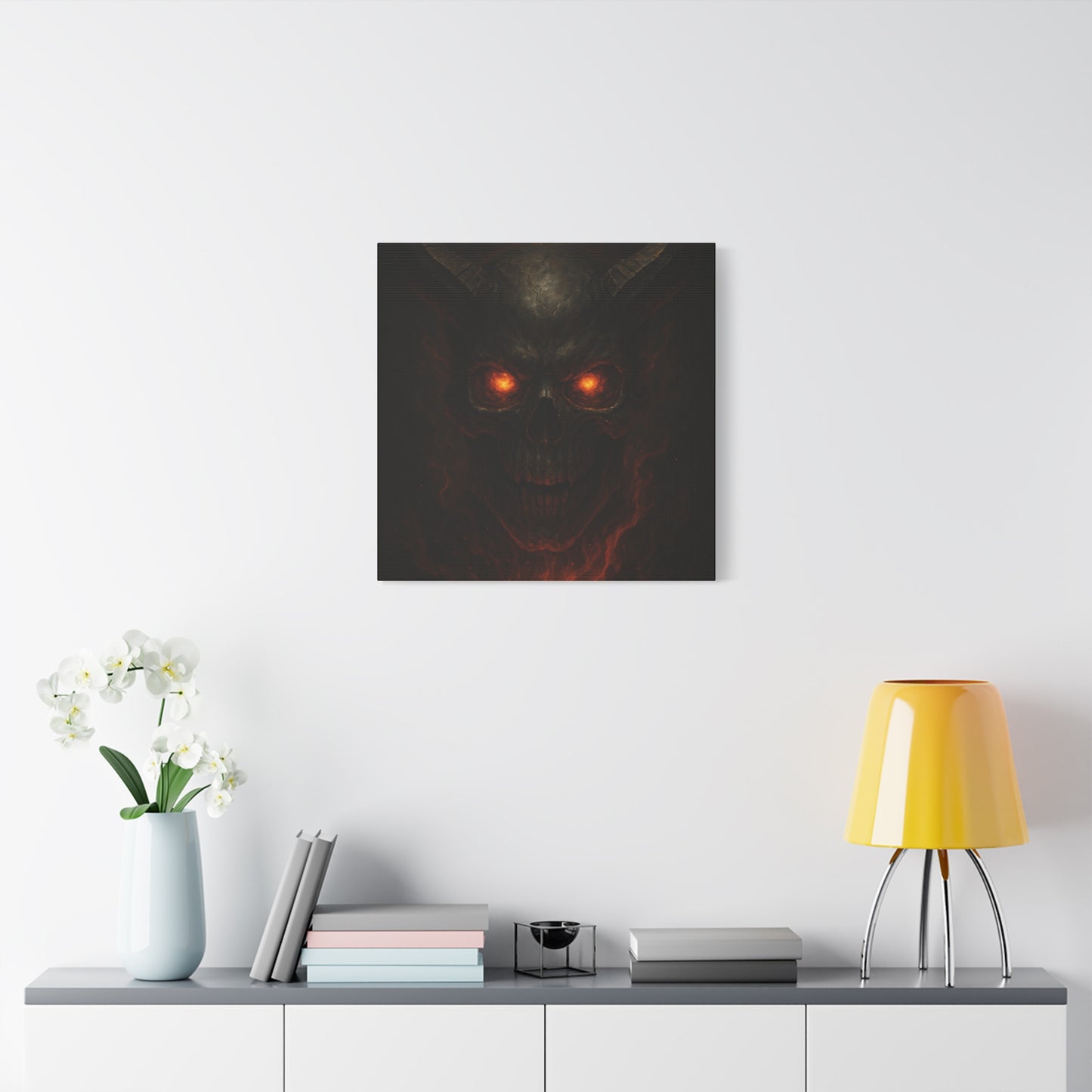 Gothic Wall Art Canvas, Dark Decor for Halloween, Gift for Horror Fans, Scary Home Wall Hanging, Edgy Room Decor
