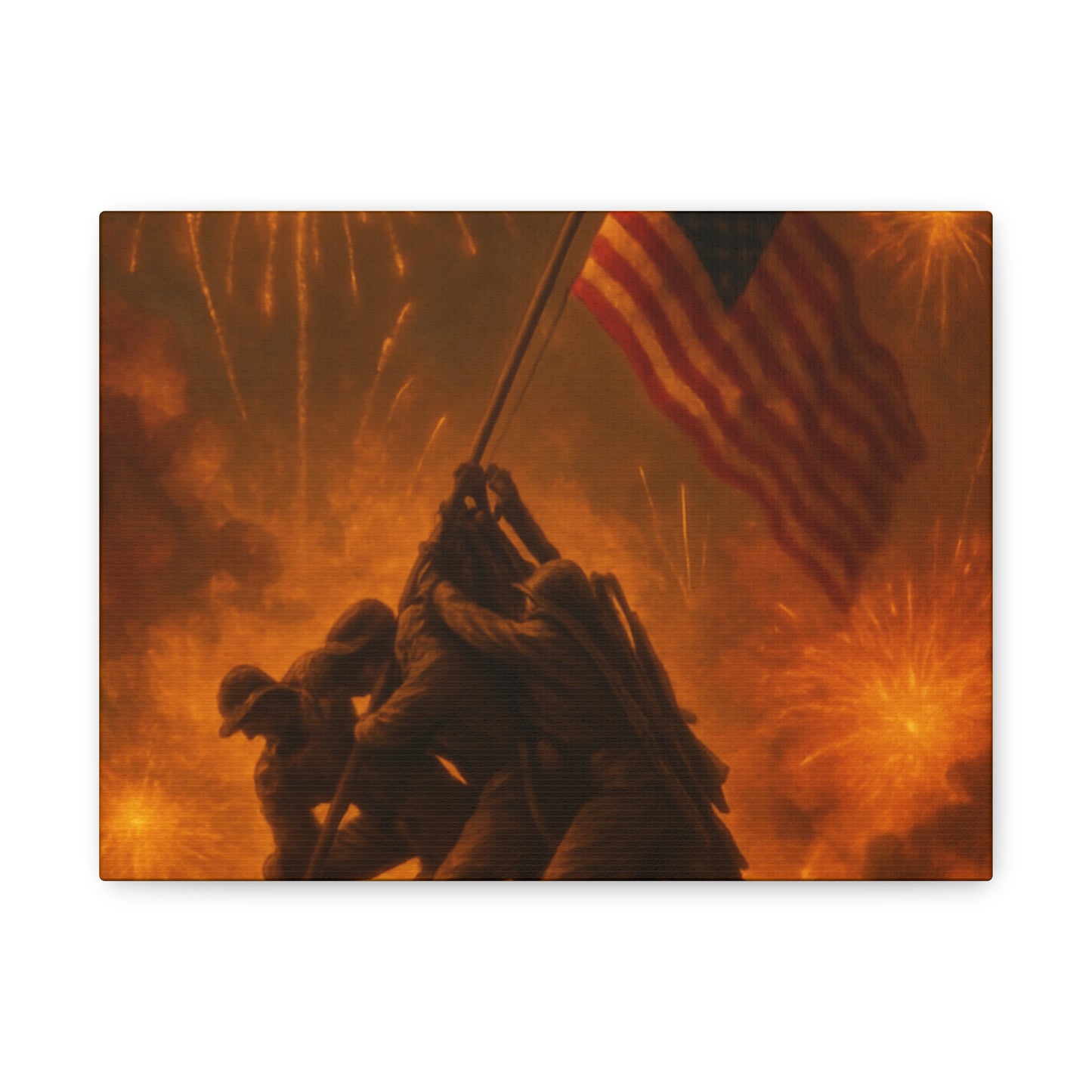 Patriotic Matte Canvas Wall Art, Military Tribute Decor, Independence Day Decoration, Veteran's Day Gift, Home Gallery Display