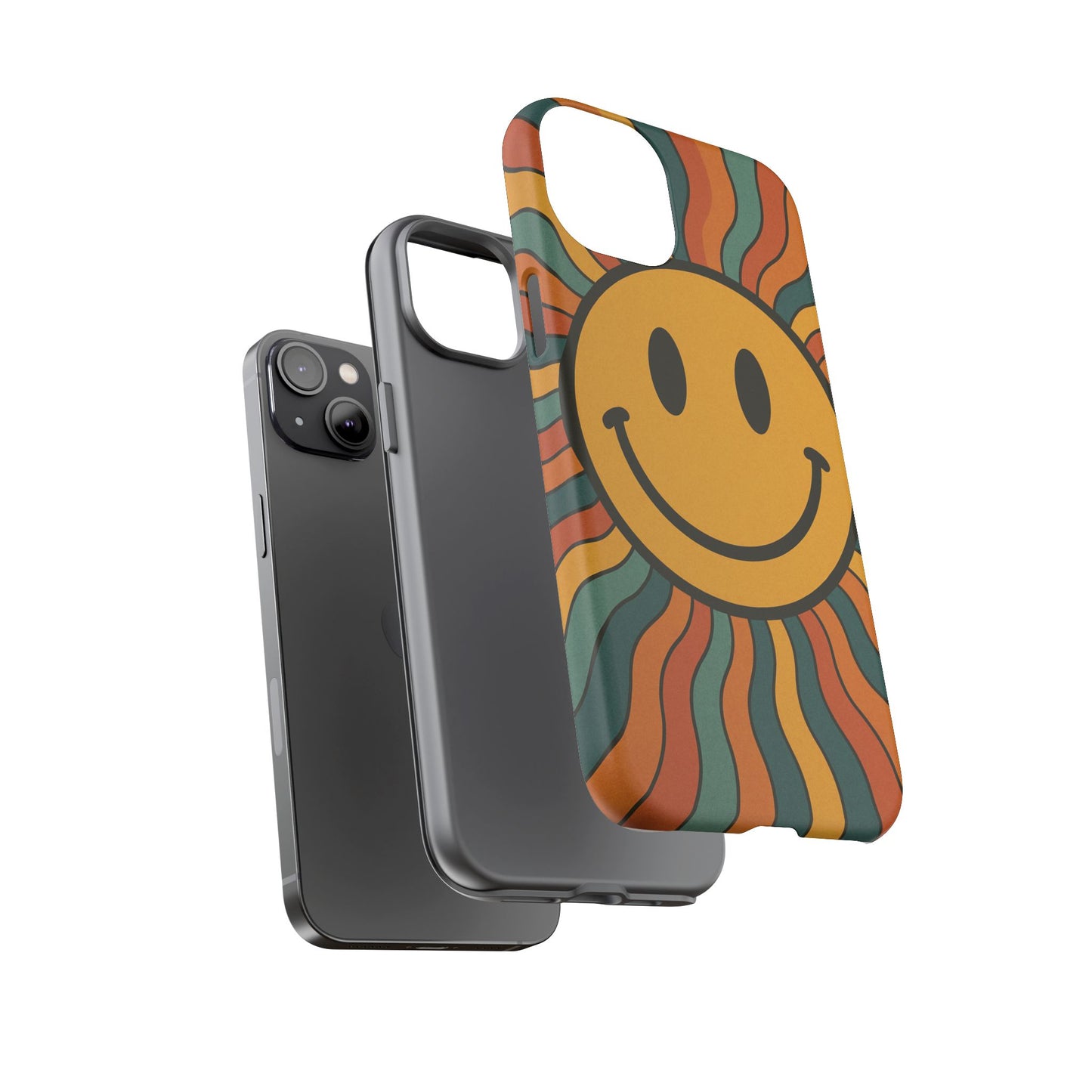 Colorful Smiley Phone Case, Retro Vibe Phone Cover, Cute Gift for Kids and Adults, Fun Protector for Everyday Use, Eco-Friendly Merchandise