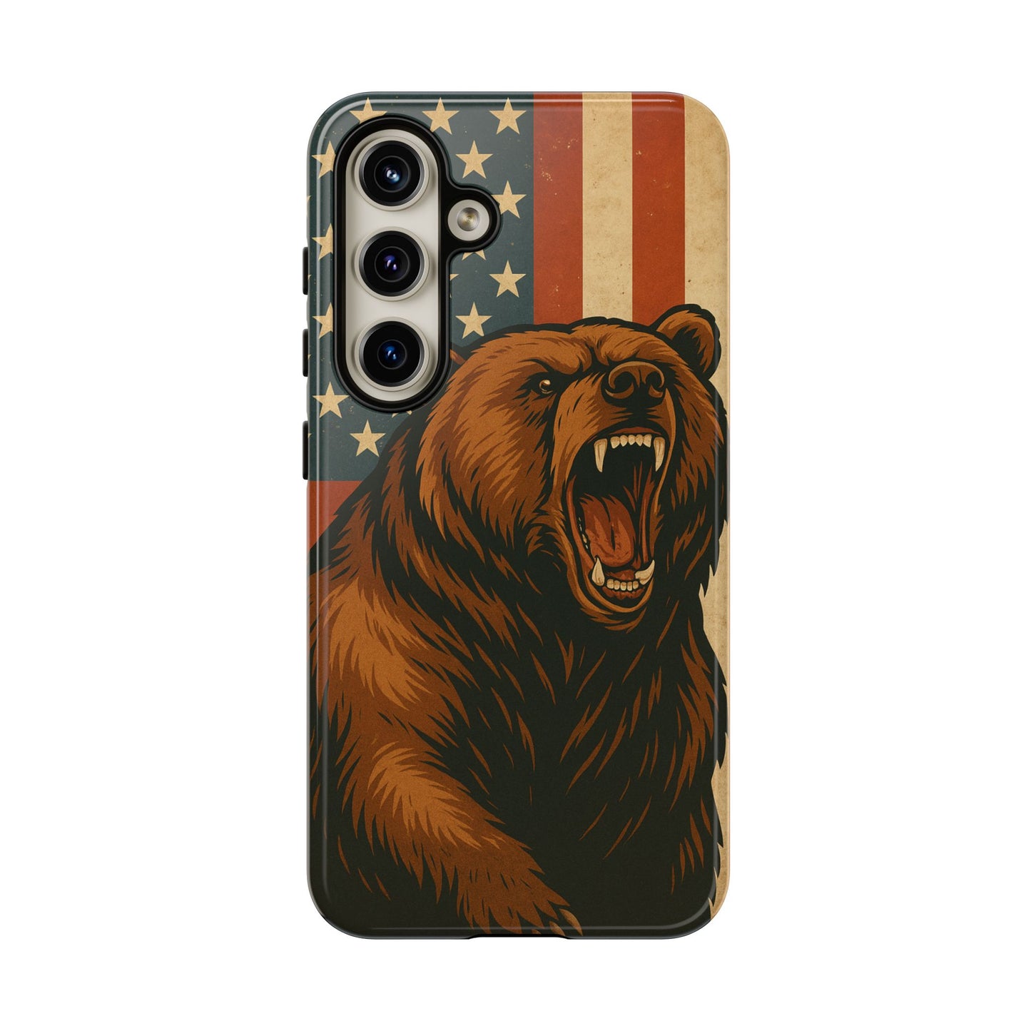 Tough Cases - Patriotic Bear Phone Case, Custom Phone Cover, Strong Protective Case, USA Flag Design, Gift for Outdoors Lovers