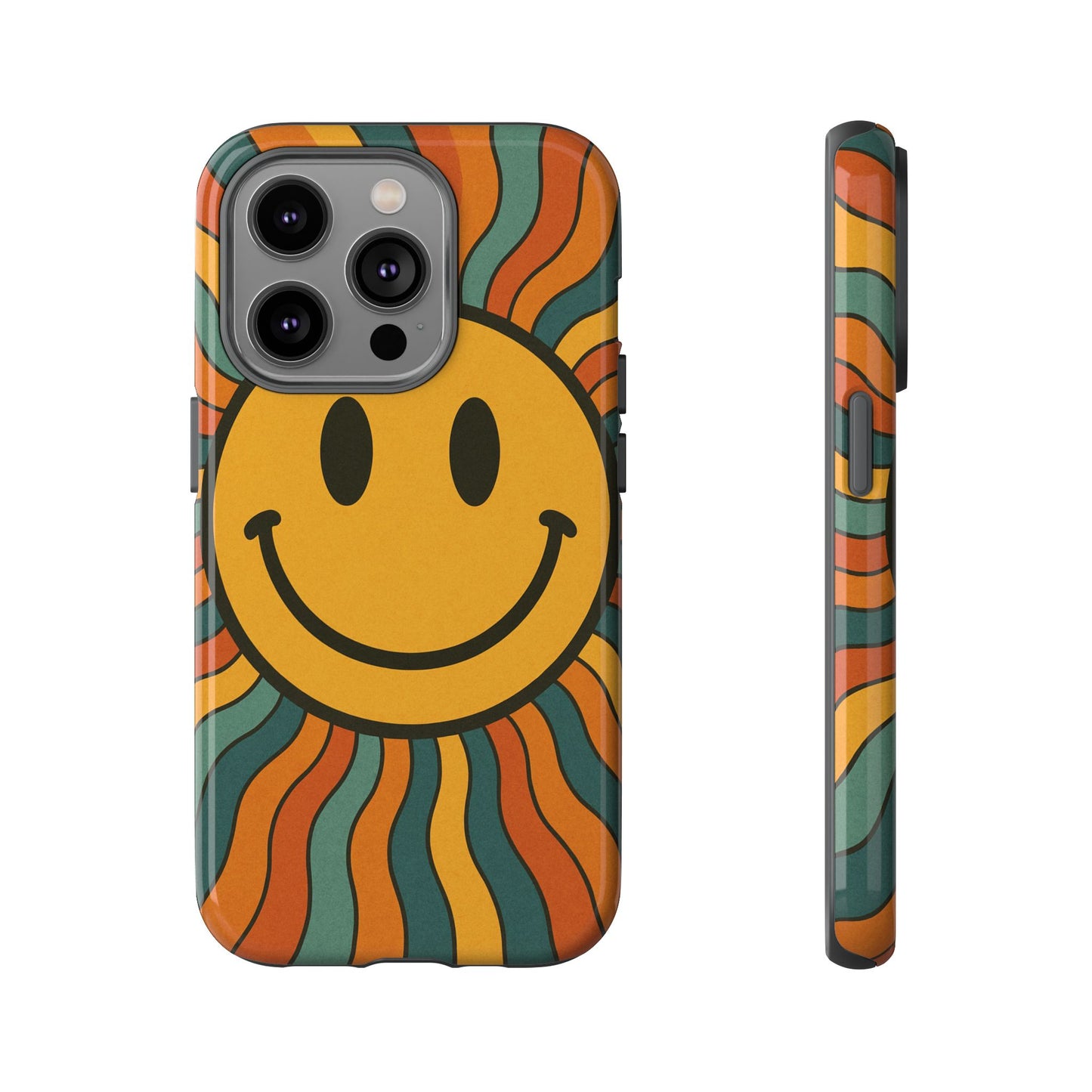 Colorful Smiley Phone Case, Retro Vibe Phone Cover, Cute Gift for Kids and Adults, Fun Protector for Everyday Use, Eco-Friendly Merchandise