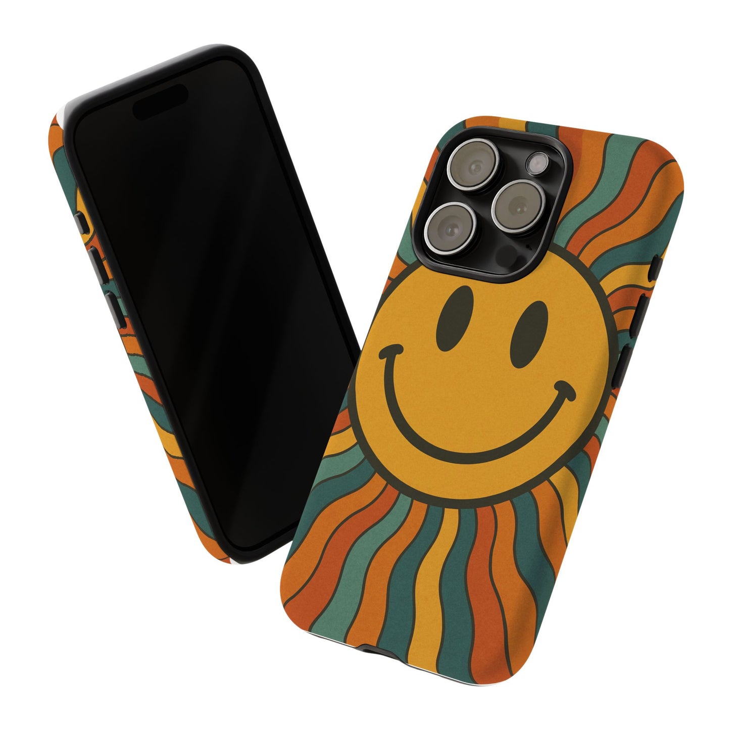Colorful Smiley Phone Case, Retro Vibe Phone Cover, Cute Gift for Kids and Adults, Fun Protector for Everyday Use, Eco-Friendly Merchandise