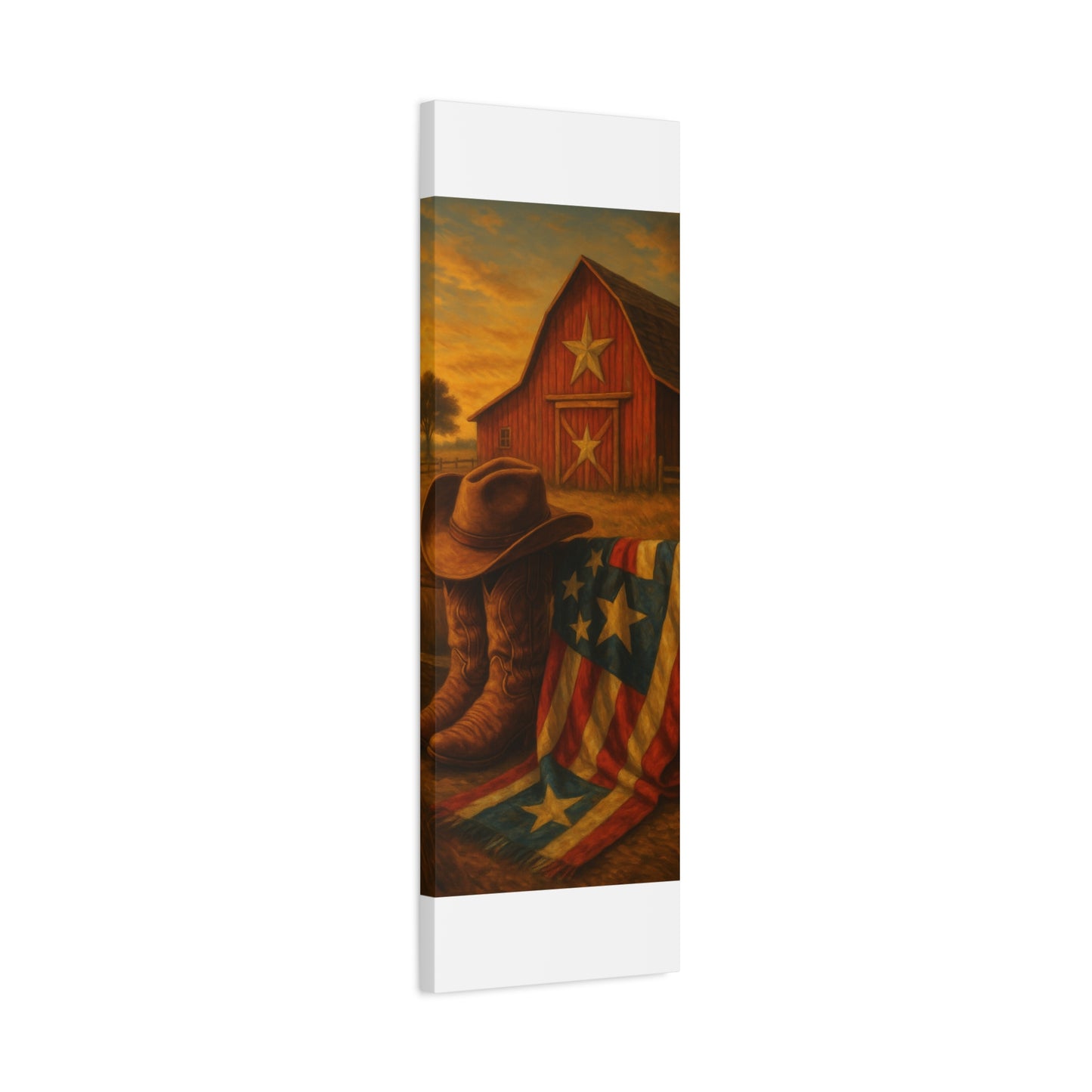 Rustic Canvas Art Print, Western Decor, Cowboy Hat and Boots, Americana Wall Art, Perfect Gift for Country Lovers