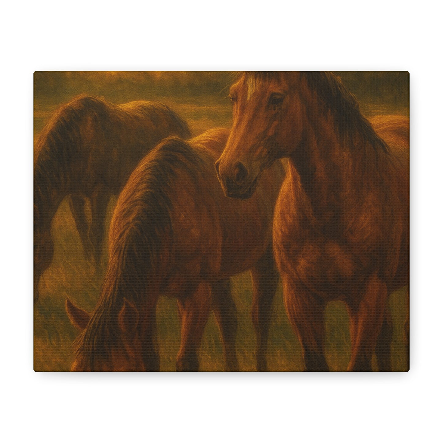 Rustic Horse Artwork Canvas, Equine Home Decor, Horse Lover Gift, Farmhouse Wall Art, Equestrian Decor, Nature Inspired