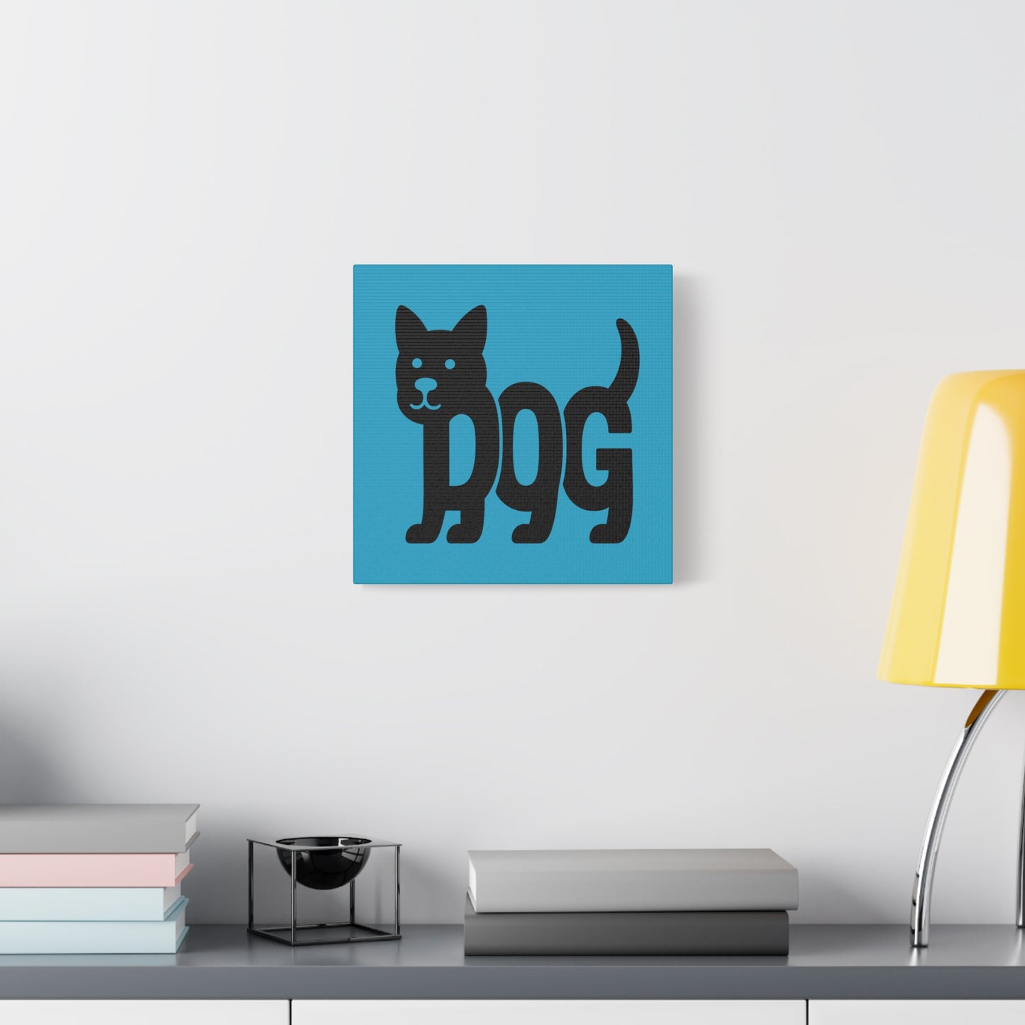 Dog Lover Canvas Art Print, Wall Decor, Home Decoration, Pet-Themed Artwork, Gift for Dog Owners, Blue Dog Art, Animal Lover Gift