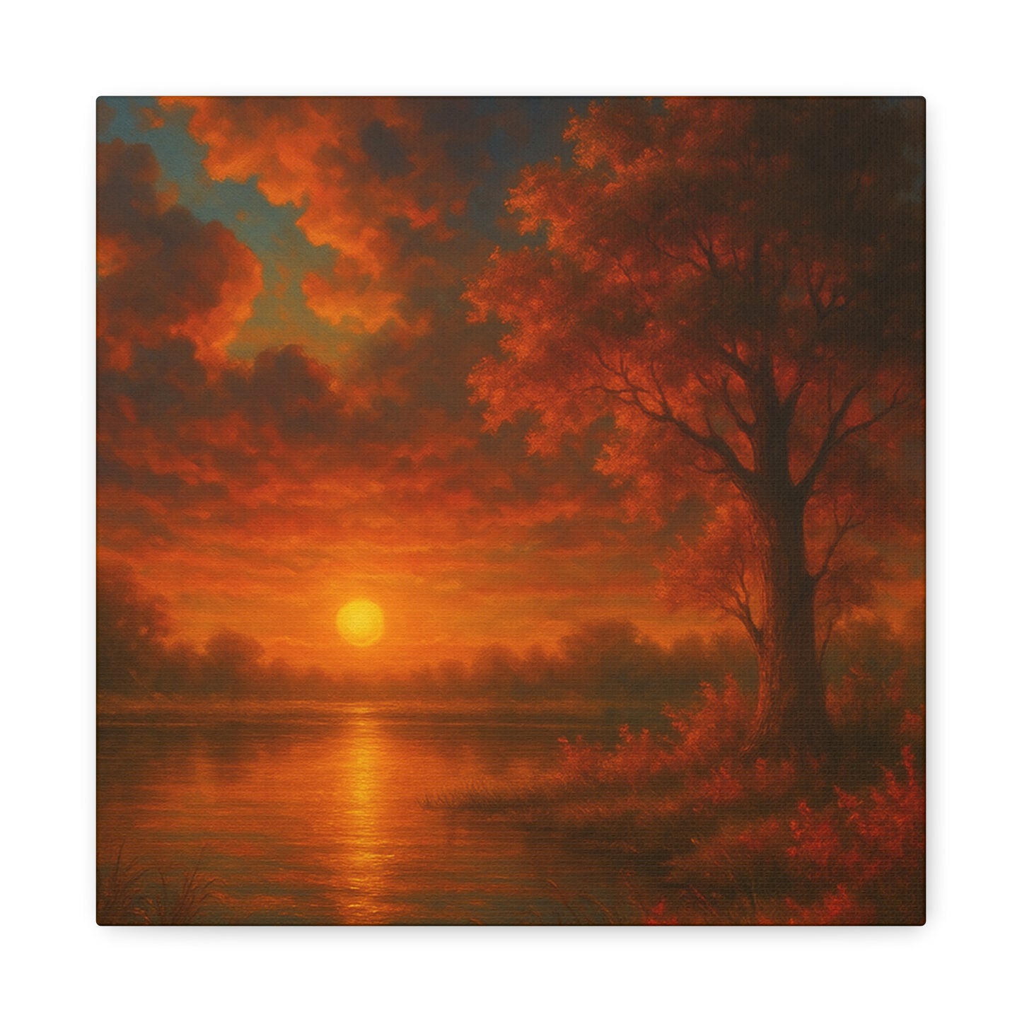 Serene Sunset Canvas Wall Art, Nature Decor, Home Aesthetic, Gift for Art Lovers, Inspiring Wall Hanging, Living Room Decoration
