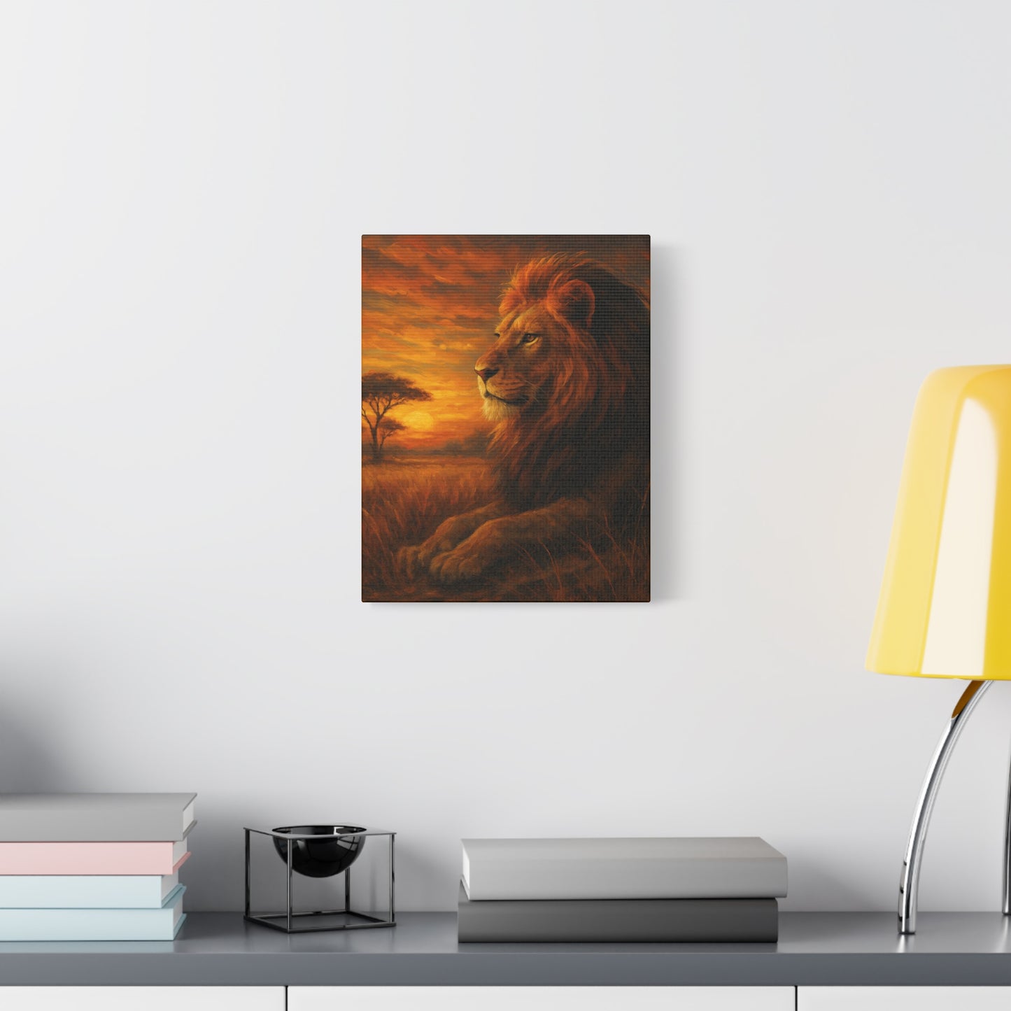 King of the Savanna - Lion Sunset Canvas
