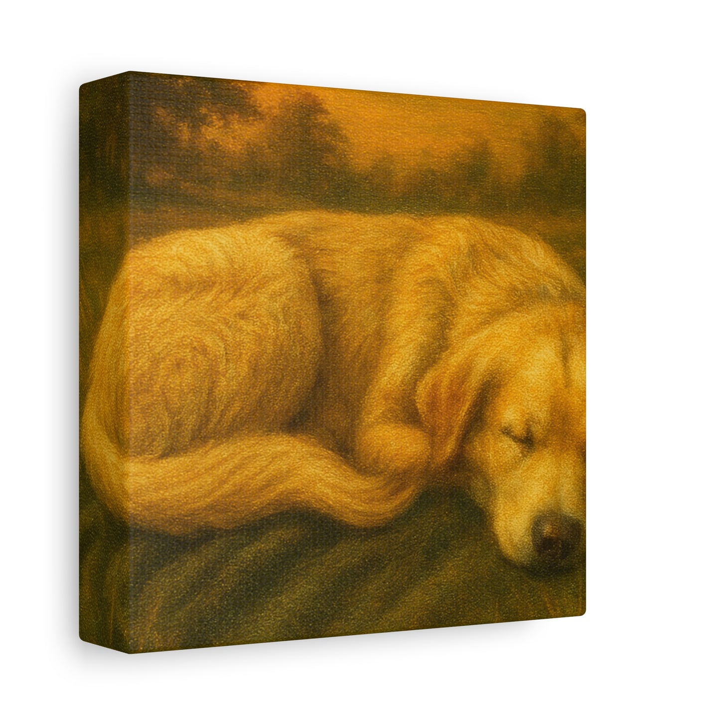 Golden Retriever Art Canvas Print, Dog Lovers Decor, Warm Home Wall Art, Gift for Pet Owners, Relaxing Pet Artwork