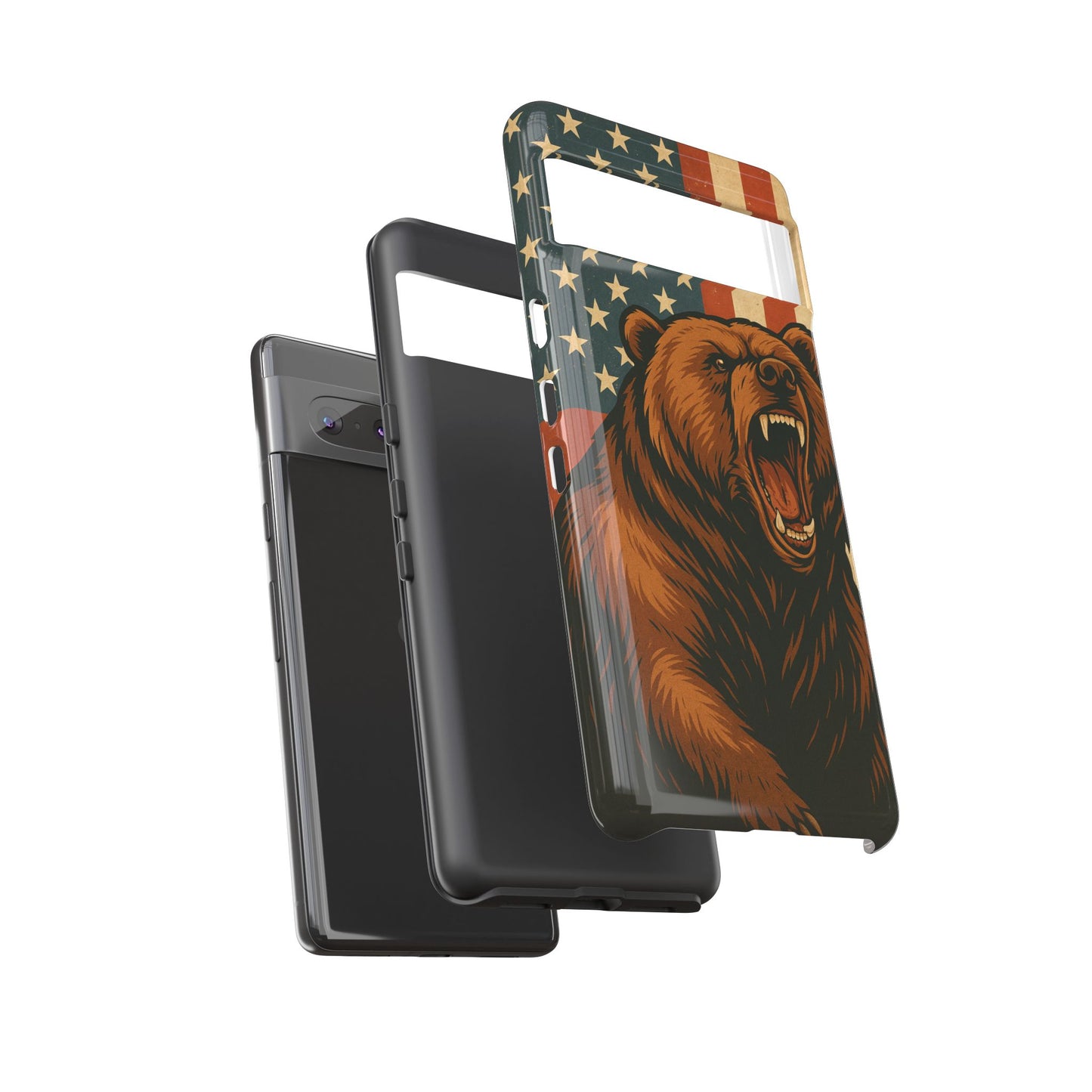 Tough Cases - Patriotic Bear Phone Case, Custom Phone Cover, Strong Protective Case, USA Flag Design, Gift for Outdoors Lovers