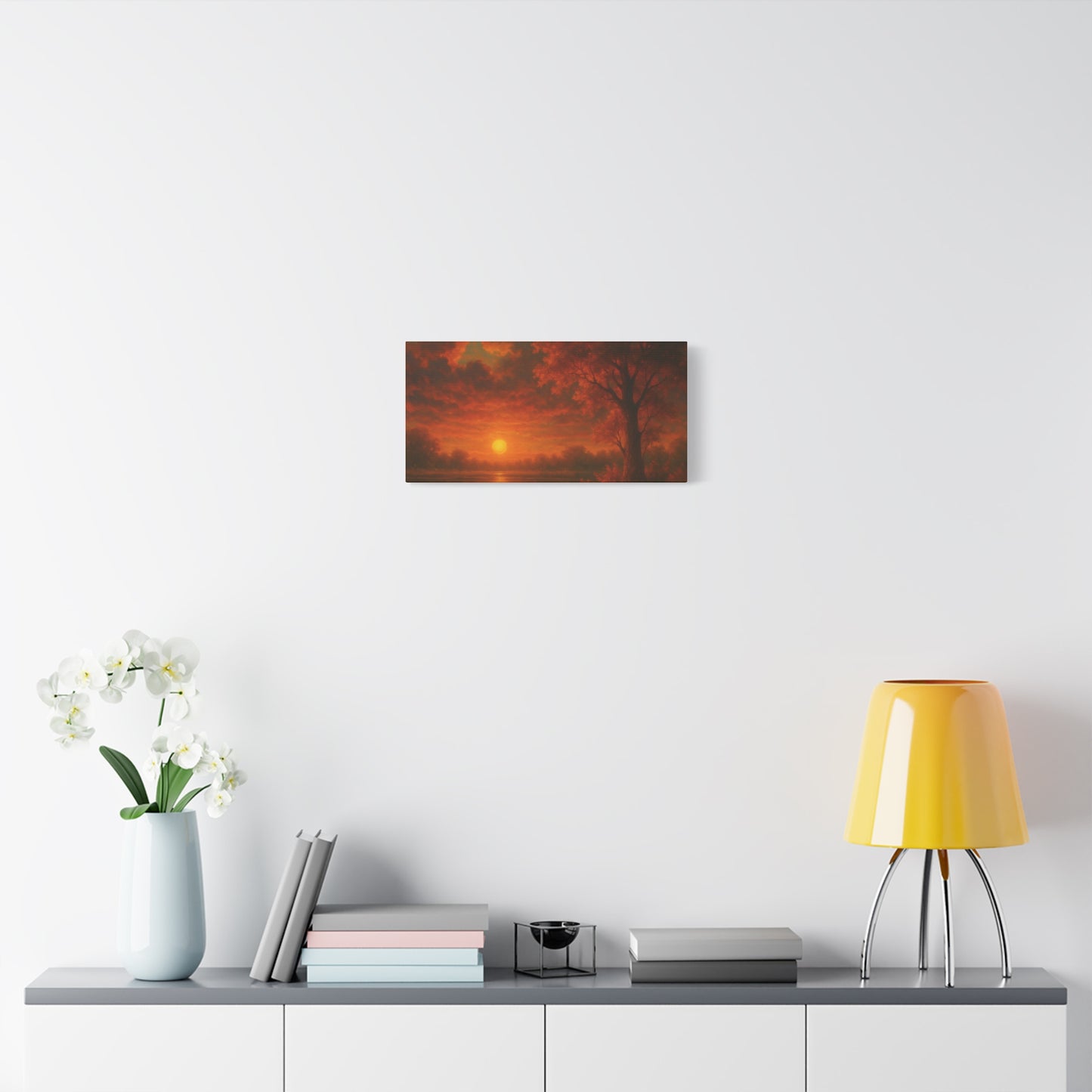 Serene Sunset Canvas Wall Art, Nature Decor, Home Aesthetic, Gift for Art Lovers, Inspiring Wall Hanging, Living Room Decoration