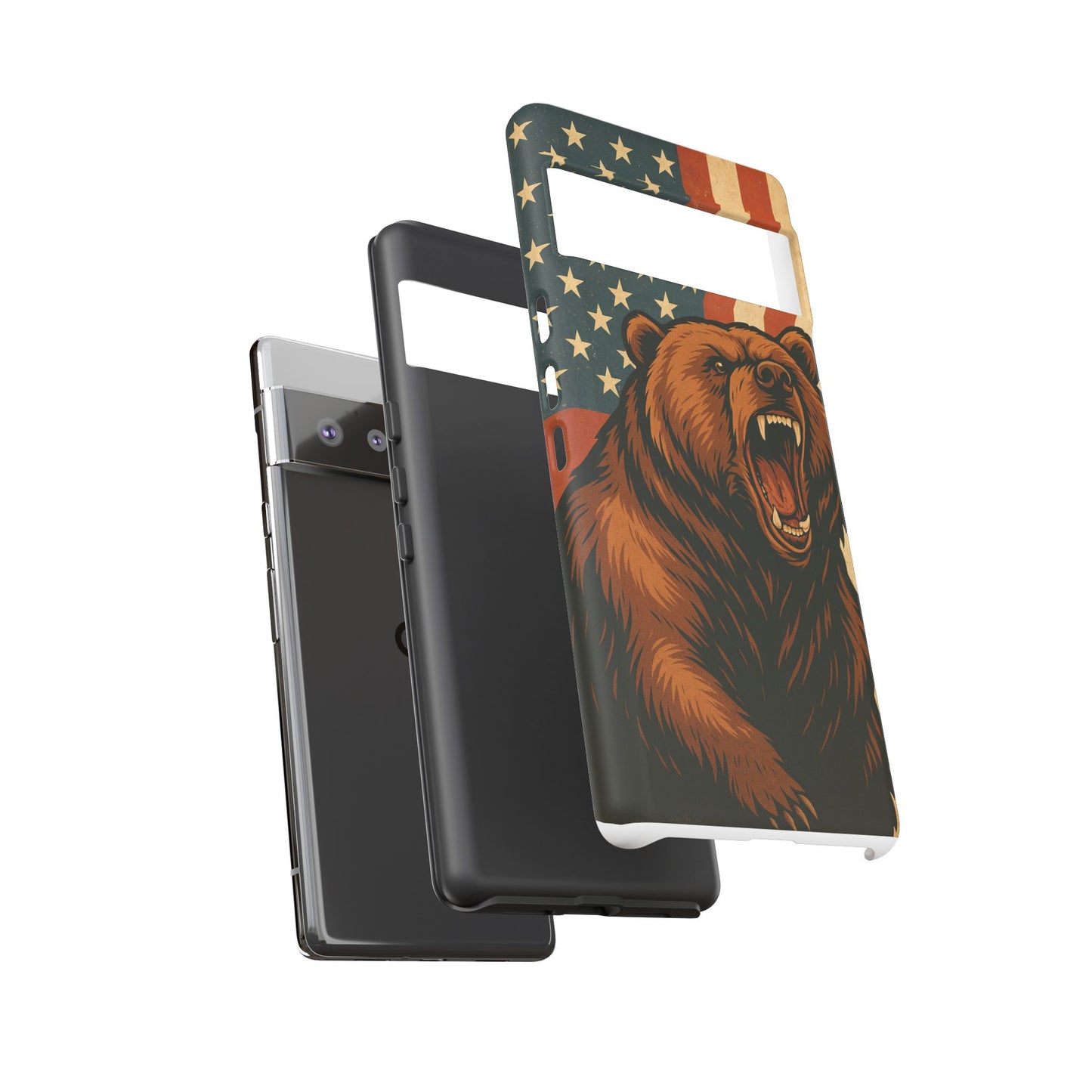 Tough Cases - Patriotic Bear Phone Case, Custom Phone Cover, Strong Protective Case, USA Flag Design, Gift for Outdoors Lovers