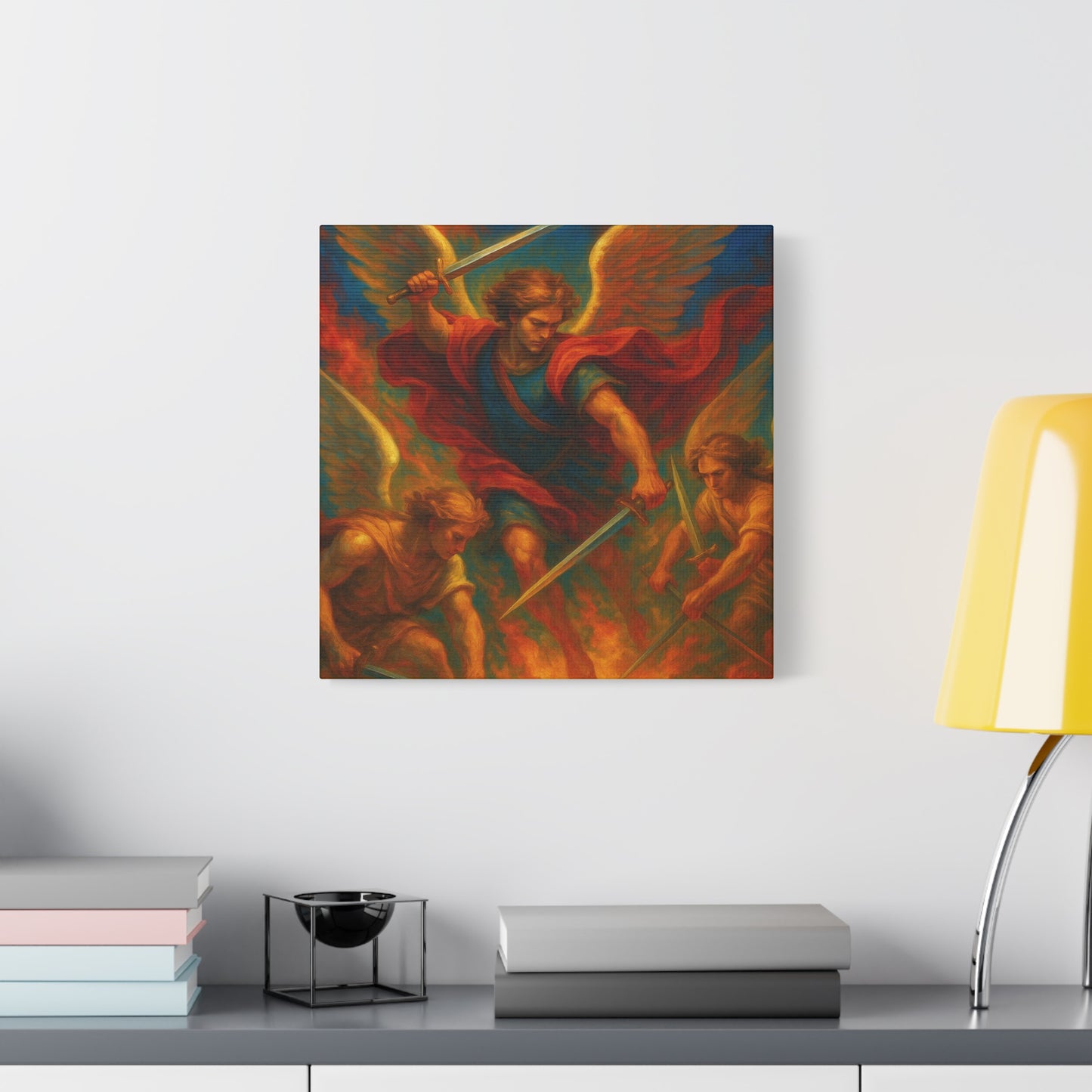 Divine Art Canvas, St Michael Wall Decor, Spiritual Home Decor, Inspirational Gift, Saint Art Print, Religious Wall Art