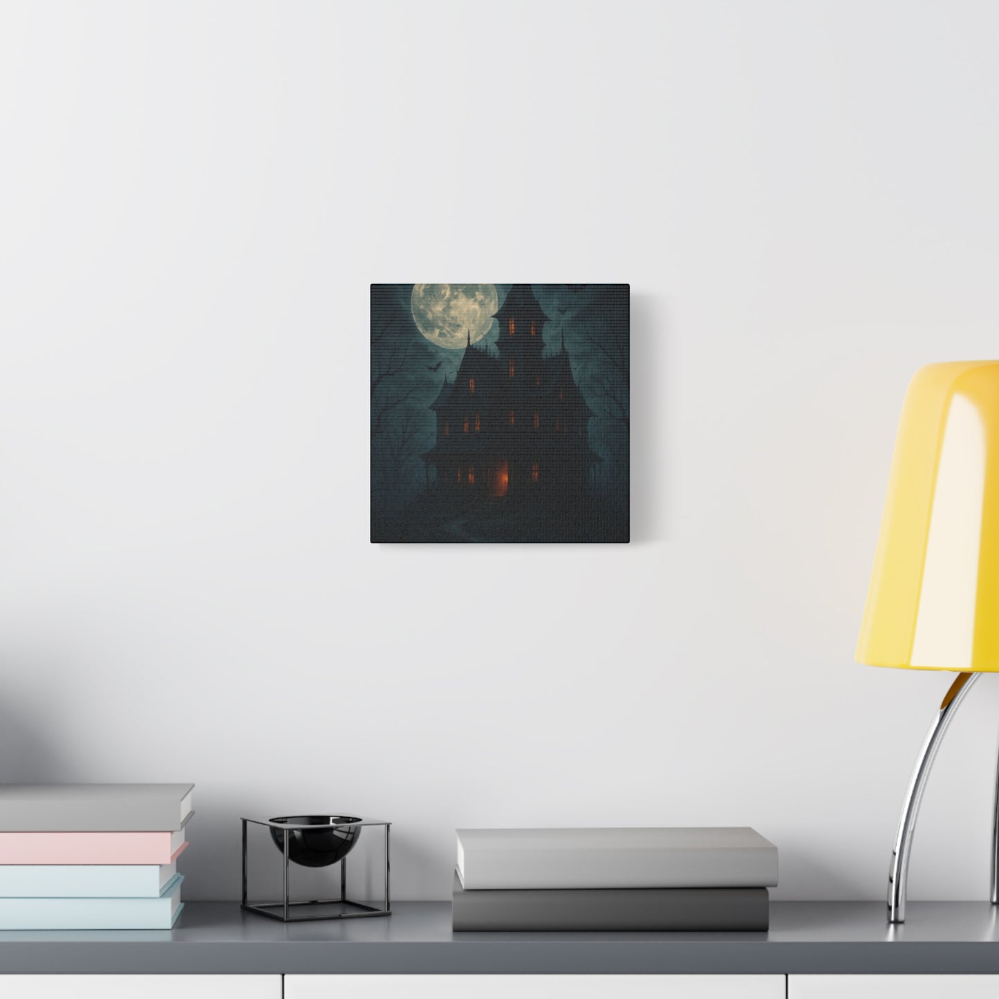 Haunted House Canvas Art Print, Gothic Wall Decor, Spooky Home Decor, Halloween Artwork, Horror Theme Decoration