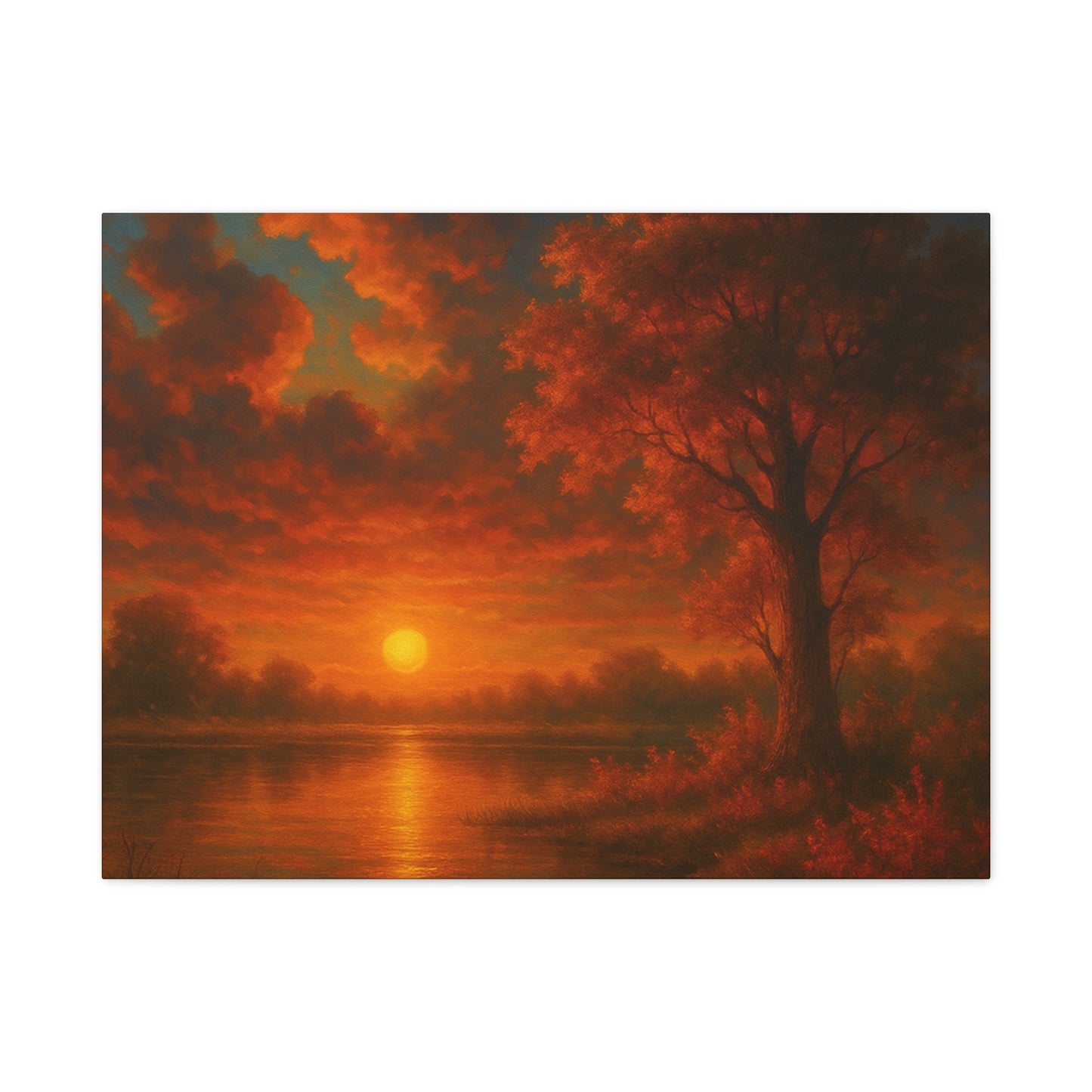Serene Sunset Canvas Wall Art, Nature Decor, Home Aesthetic, Gift for Art Lovers, Inspiring Wall Hanging, Living Room Decoration