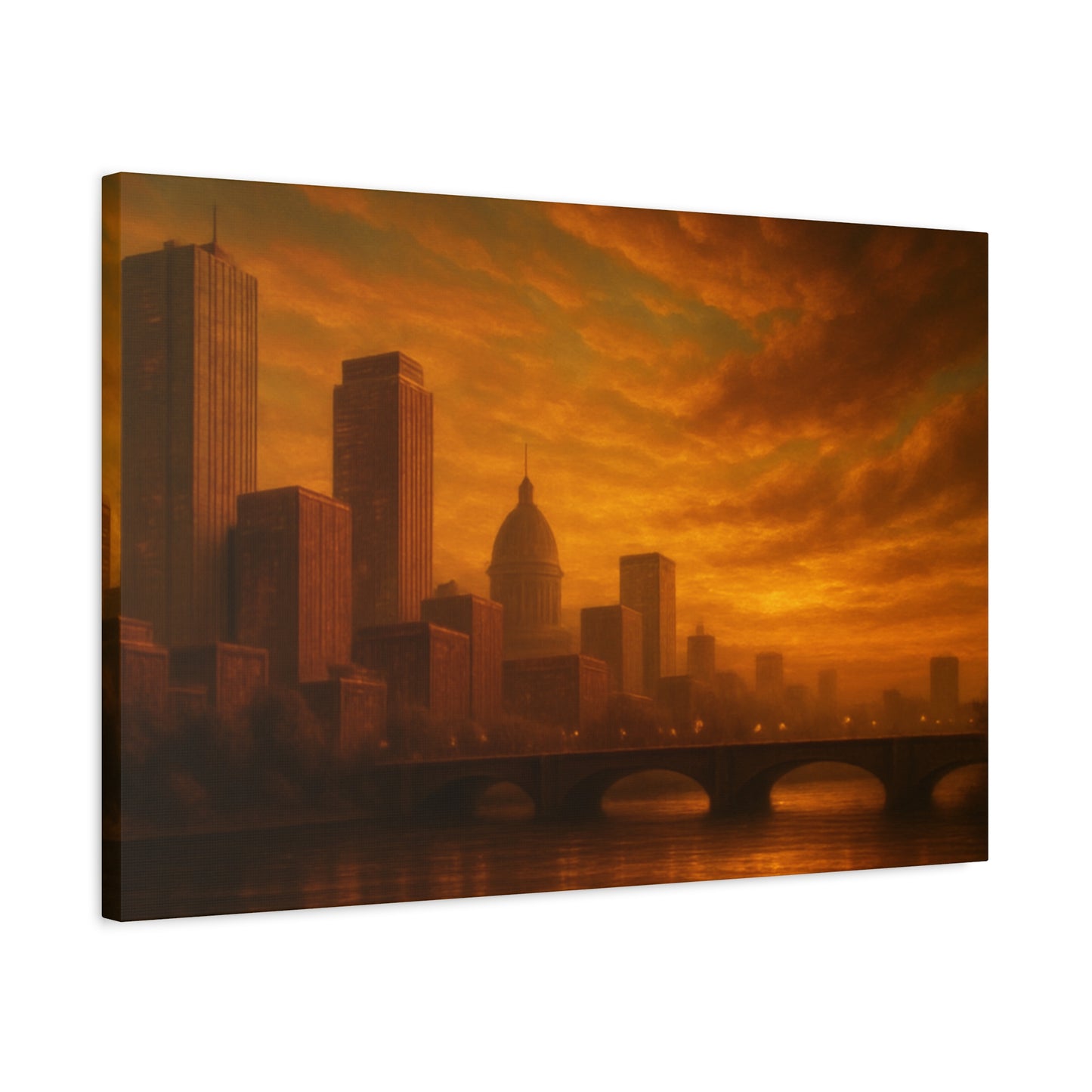 Sunset Cityscape Wall Art, Canvas Print, Home Decor, Urban Landscape, Unique Gift, Modern Art, Interior Design