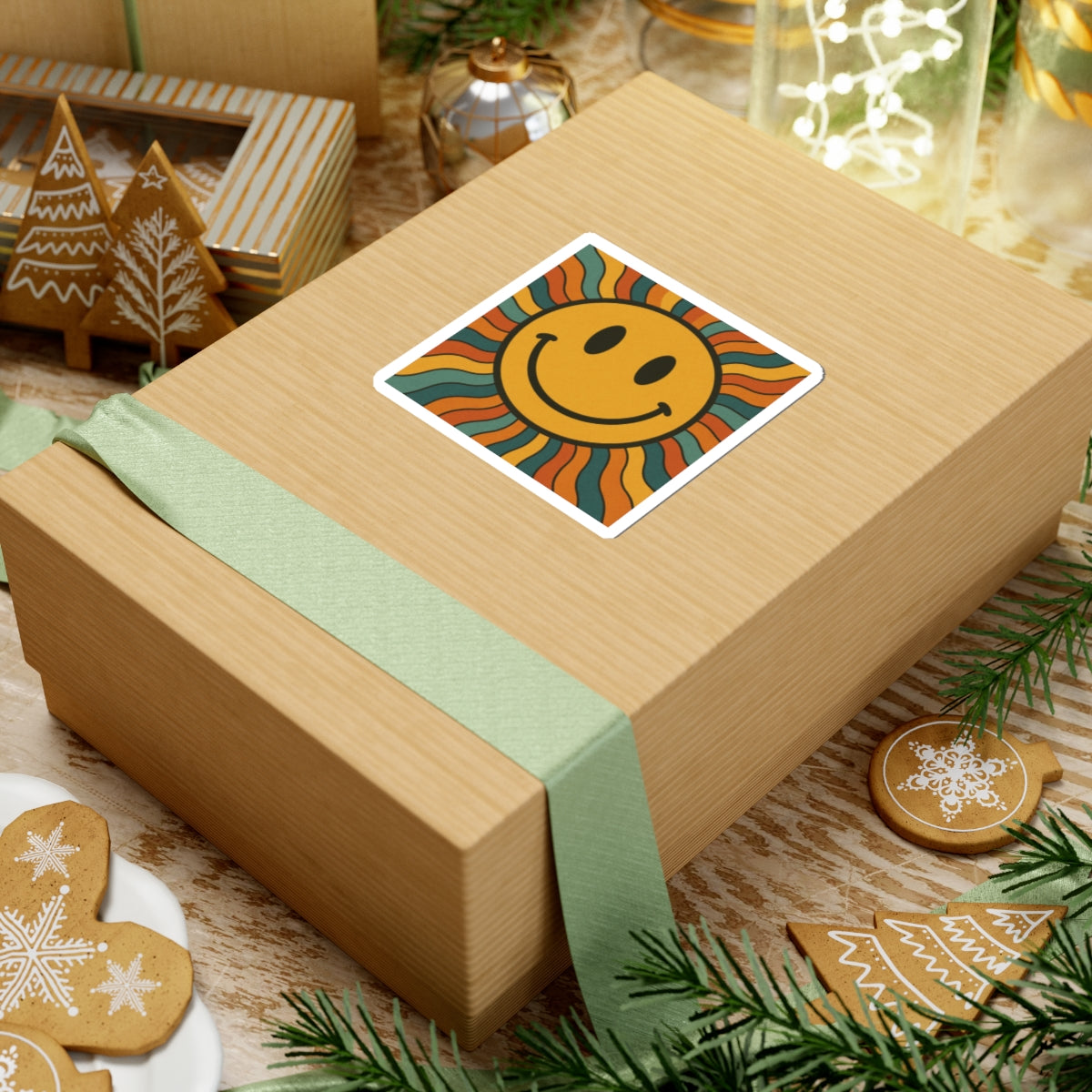 Smiley Sun Kiss-Cut Stickers, Fun Retro Decals, Cheerful Laptop Decorations, Positive Vibe Stickers, Gifts for Friends, Mood Boosters