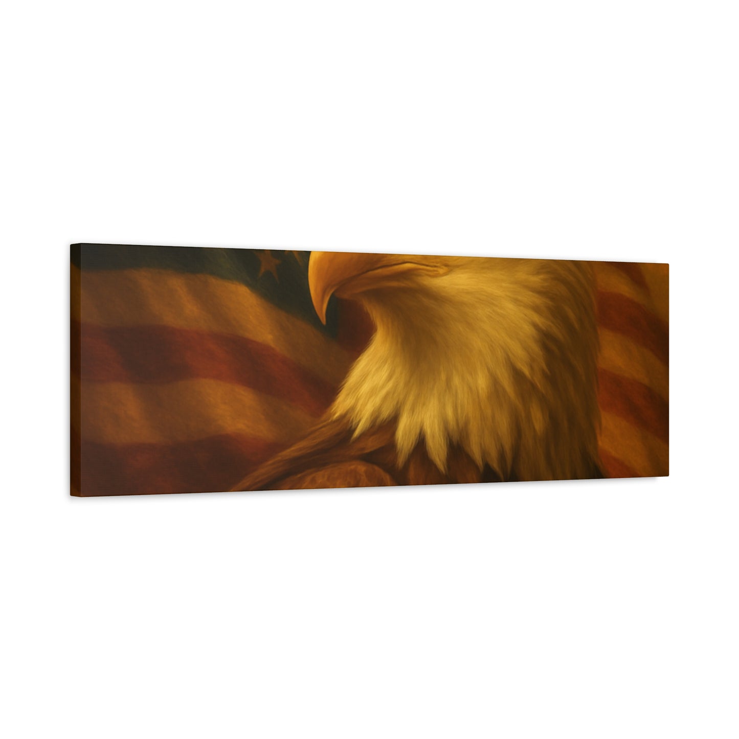 Patriotic Eagle Canvas Wall Art - American Flag Decor, Home Office, Gift for Veterans, National Holidays, Wall Decor