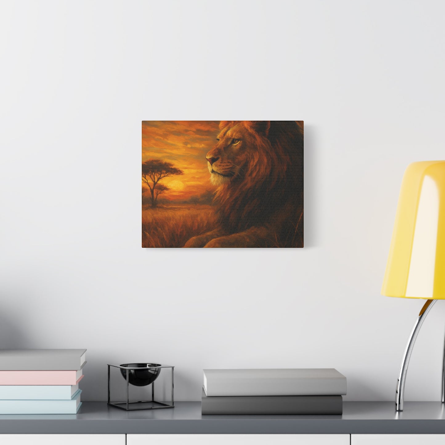 King of the Savanna - Lion Sunset Canvas