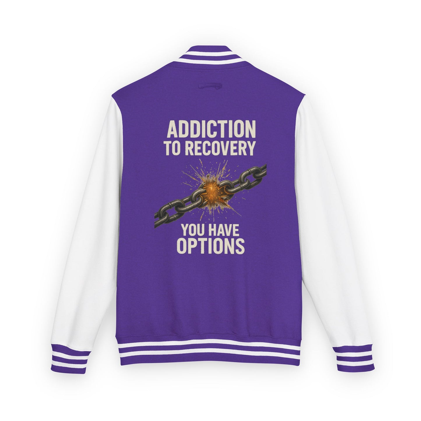 Unisex Heavyweight Letterman Jacket - Vintage Style, Perfect Gift for Recovery and Motivation, Casual Wear, Sports Jacket, College Style