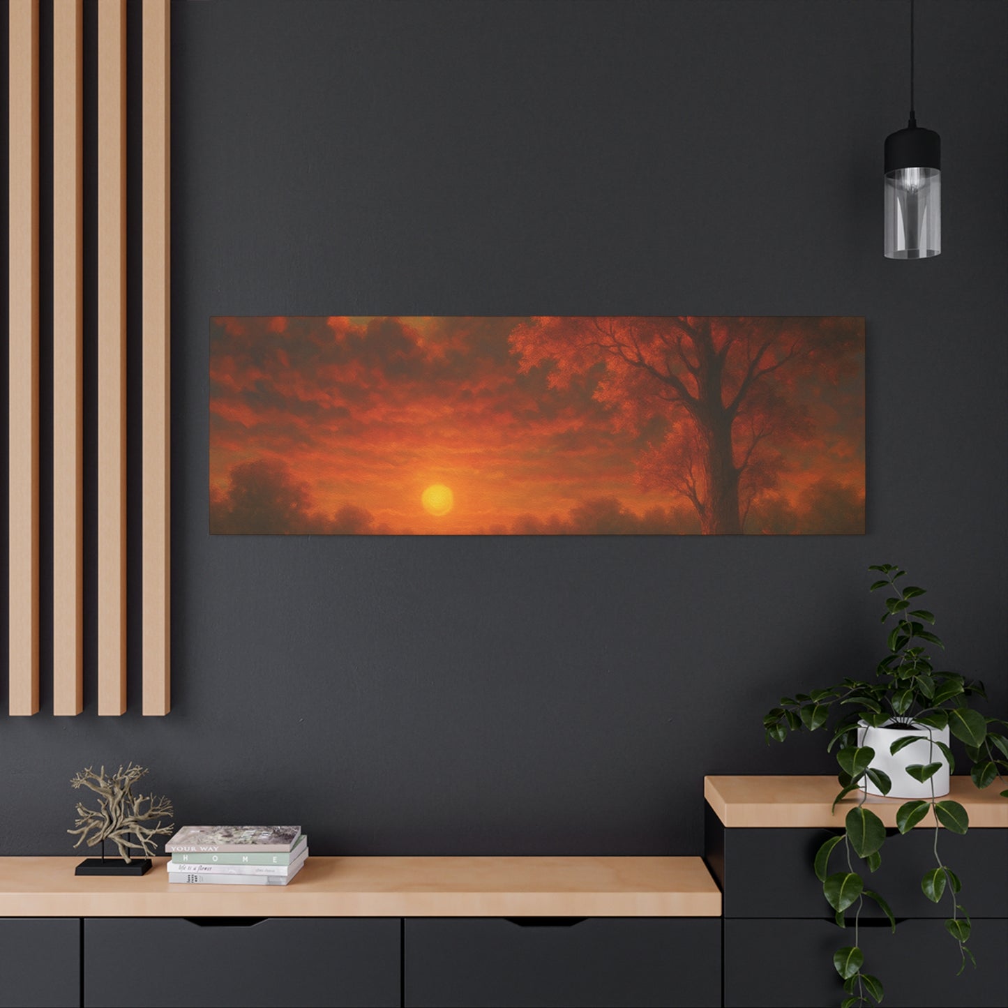 Serene Sunset Canvas Wall Art, Nature Decor, Home Aesthetic, Gift for Art Lovers, Inspiring Wall Hanging, Living Room Decoration
