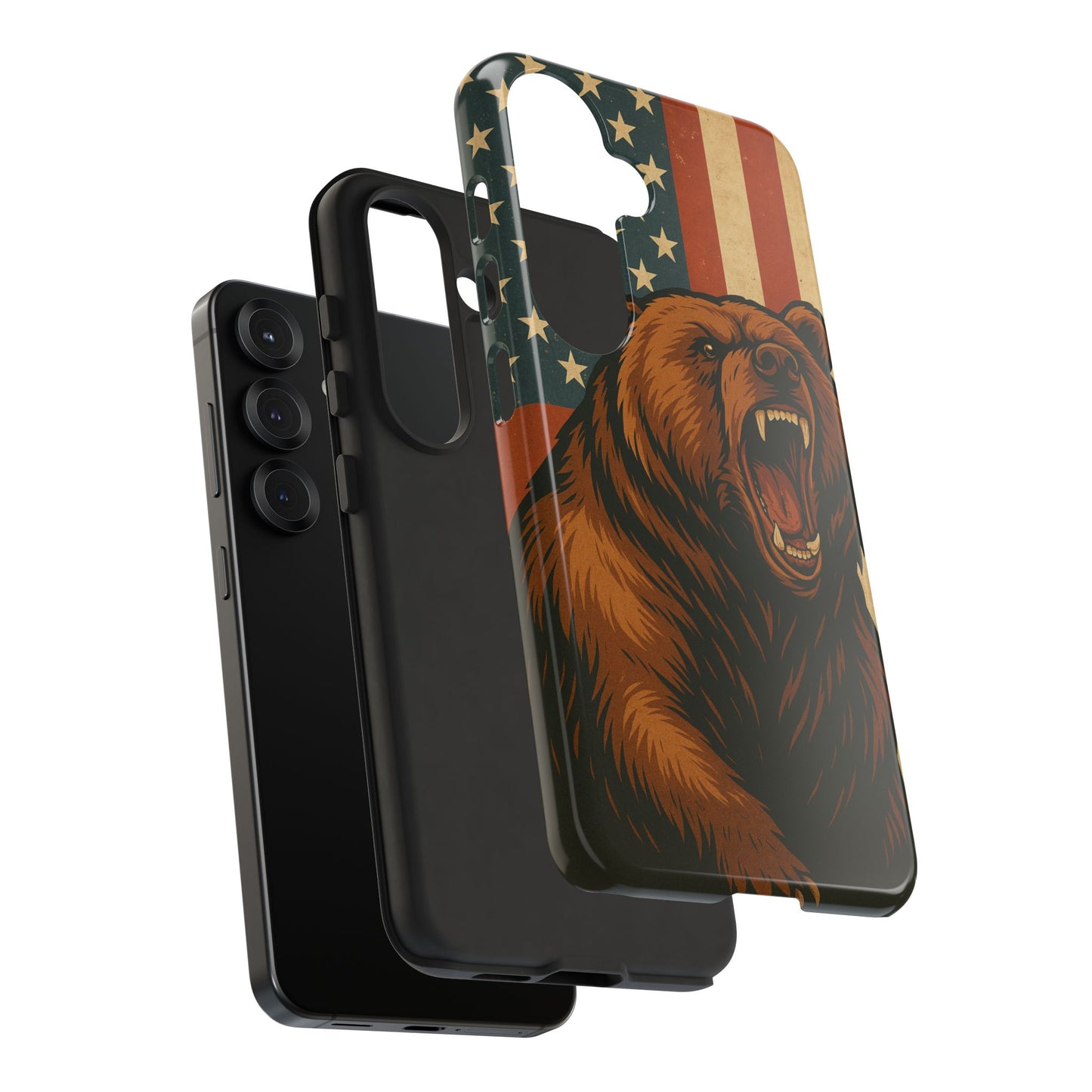 Tough Cases - Patriotic Bear Phone Case, Custom Phone Cover, Strong Protective Case, USA Flag Design, Gift for Outdoors Lovers