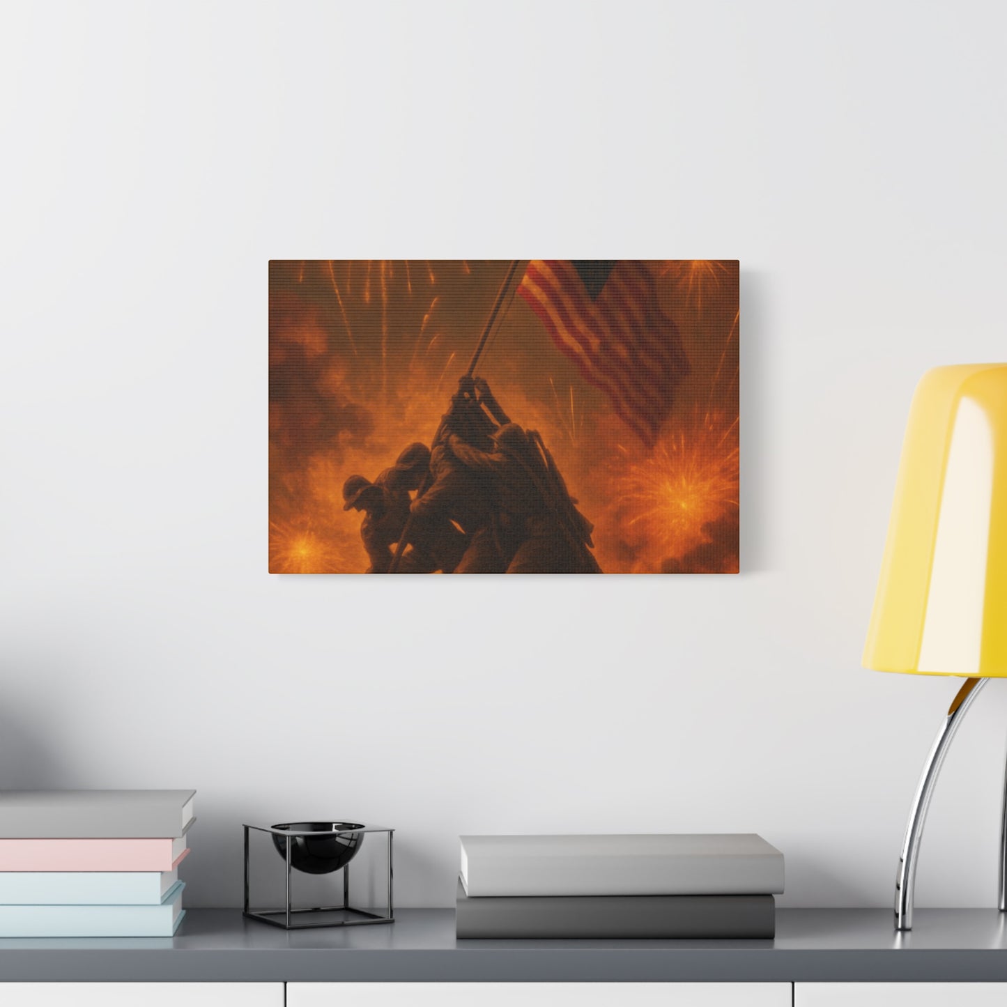 Patriotic Matte Canvas Wall Art, Military Tribute Decor, Independence Day Decoration, Veteran's Day Gift, Home Gallery Display