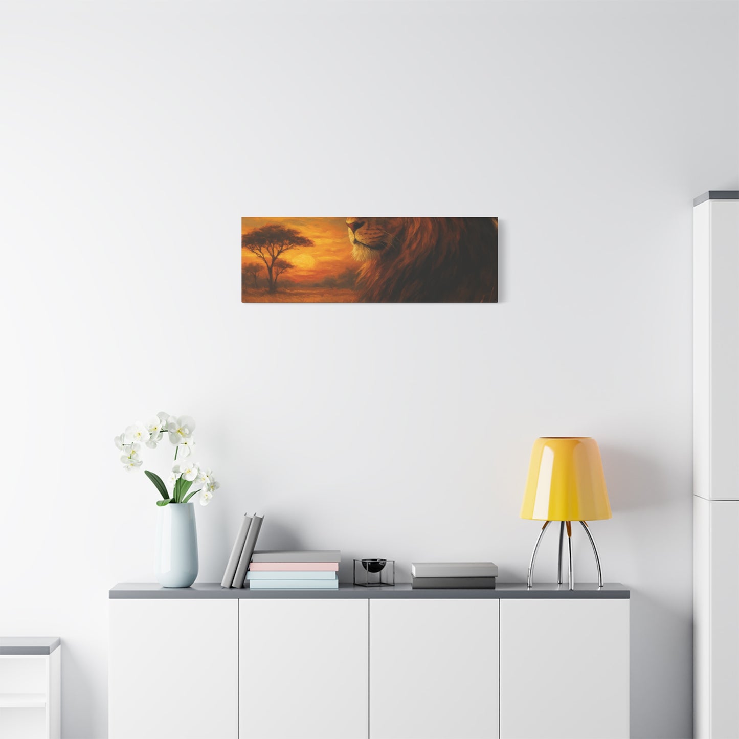 King of the Savanna - Lion Sunset Canvas