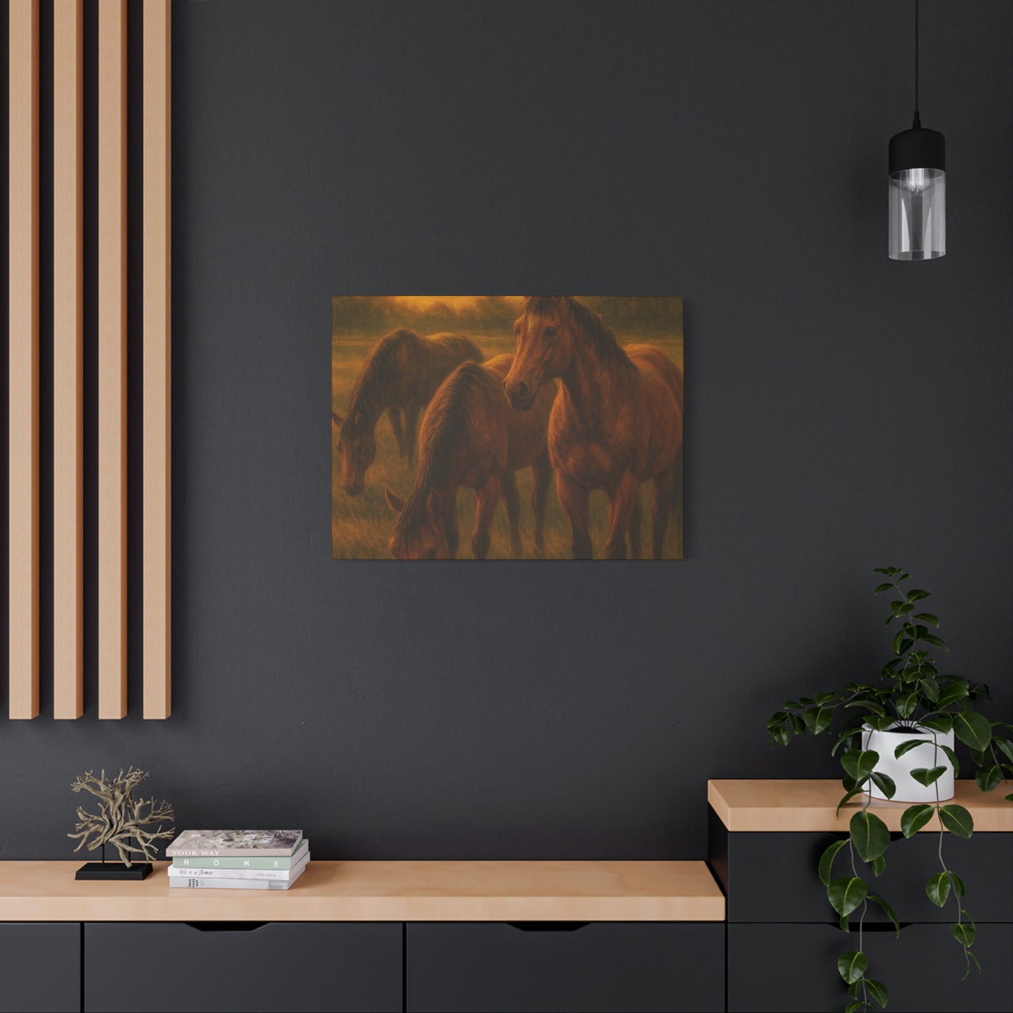 Rustic Horse Artwork Canvas, Equine Home Decor, Horse Lover Gift, Farmhouse Wall Art, Equestrian Decor, Nature Inspired