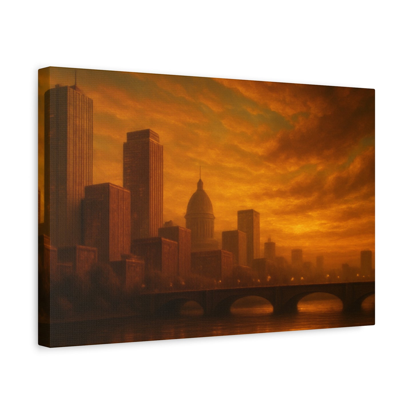Sunset Cityscape Wall Art, Canvas Print, Home Decor, Urban Landscape, Unique Gift, Modern Art, Interior Design