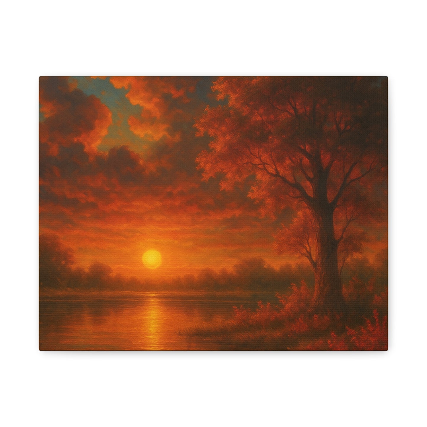 Serene Sunset Canvas Wall Art, Nature Decor, Home Aesthetic, Gift for Art Lovers, Inspiring Wall Hanging, Living Room Decoration