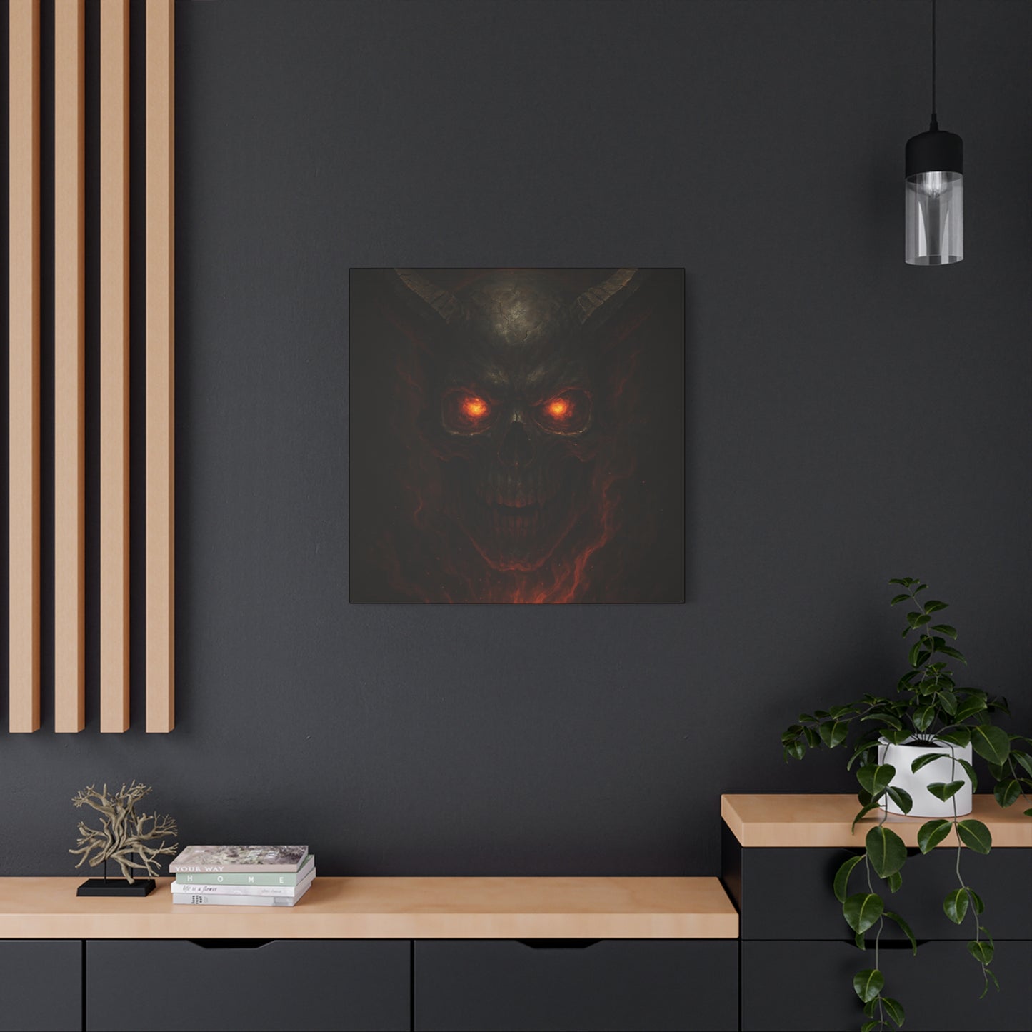 Gothic Wall Art Canvas, Dark Decor for Halloween, Gift for Horror Fans, Scary Home Wall Hanging, Edgy Room Decor