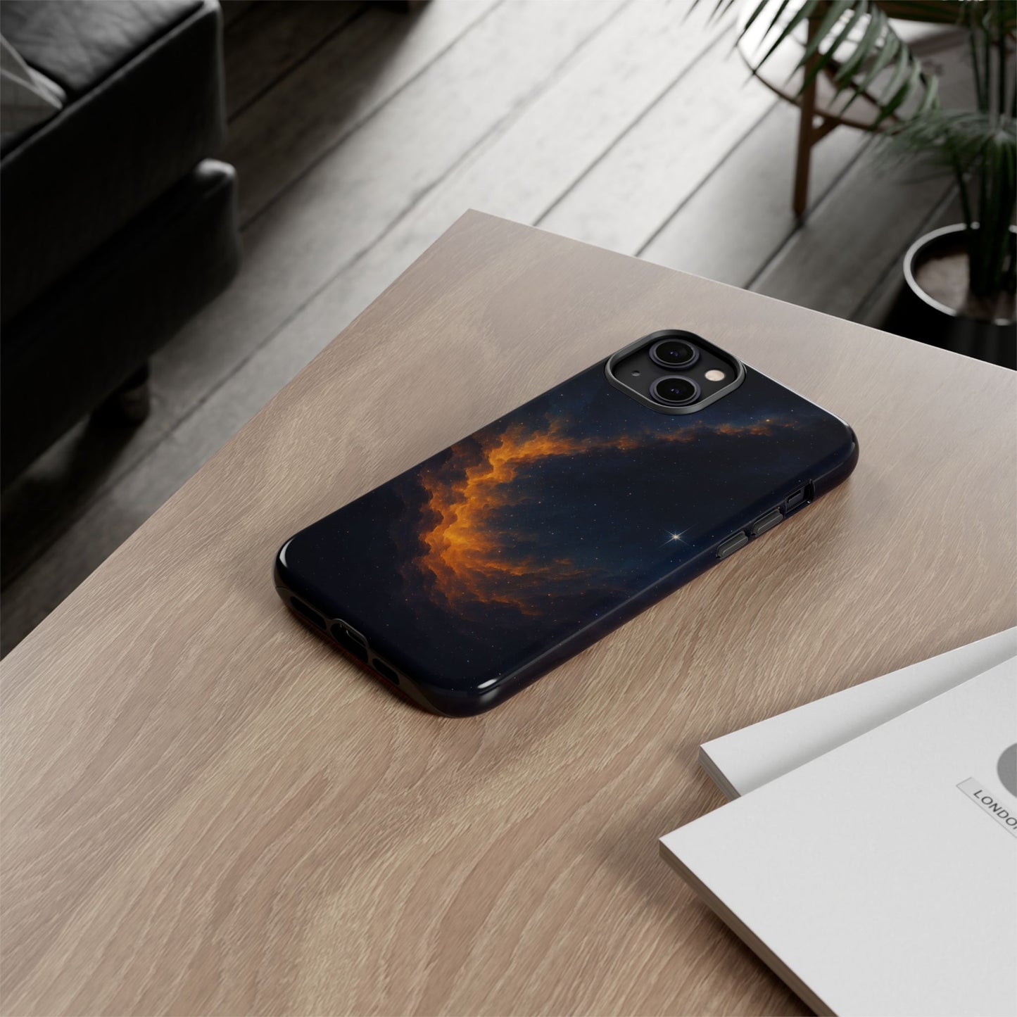 Stellar Flame – Cosmic Nebula Art Phone Case