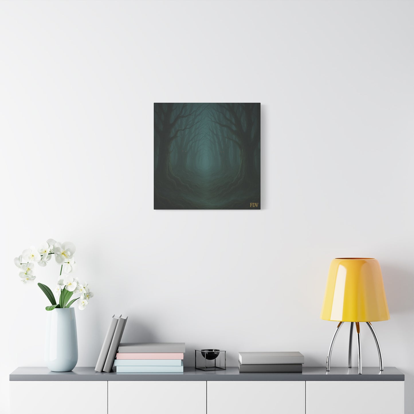 Eerie Forest Canvas Art, Spooky Home Decor, Dark Wall Hanging, Halloween Wall Art, Unique Gift for Nature Lovers, Gothic Decor
