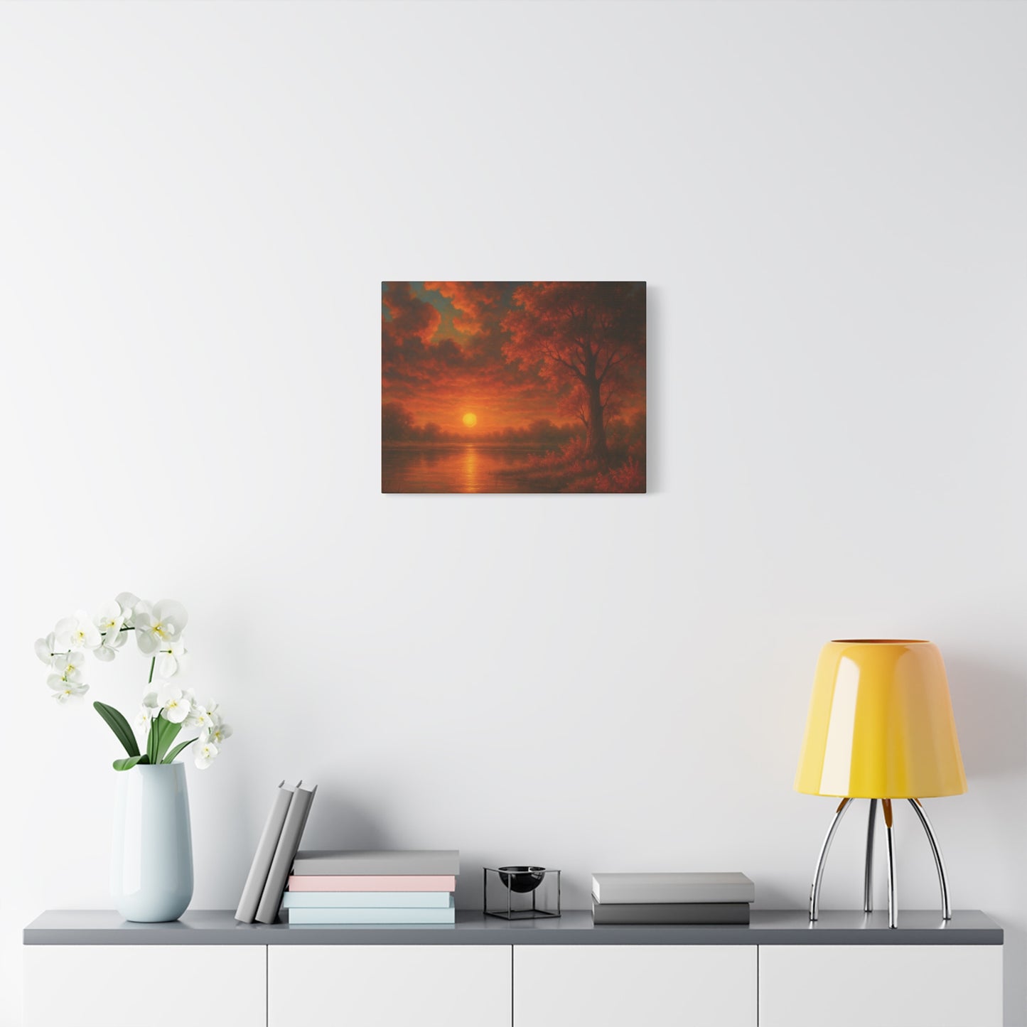Serene Sunset Canvas Wall Art, Nature Decor, Home Aesthetic, Gift for Art Lovers, Inspiring Wall Hanging, Living Room Decoration