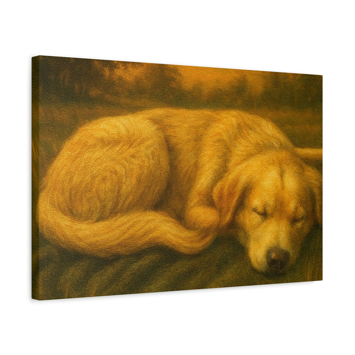 Golden Retriever Art Canvas Print, Dog Lovers Decor, Warm Home Wall Art, Gift for Pet Owners, Relaxing Pet Artwork
